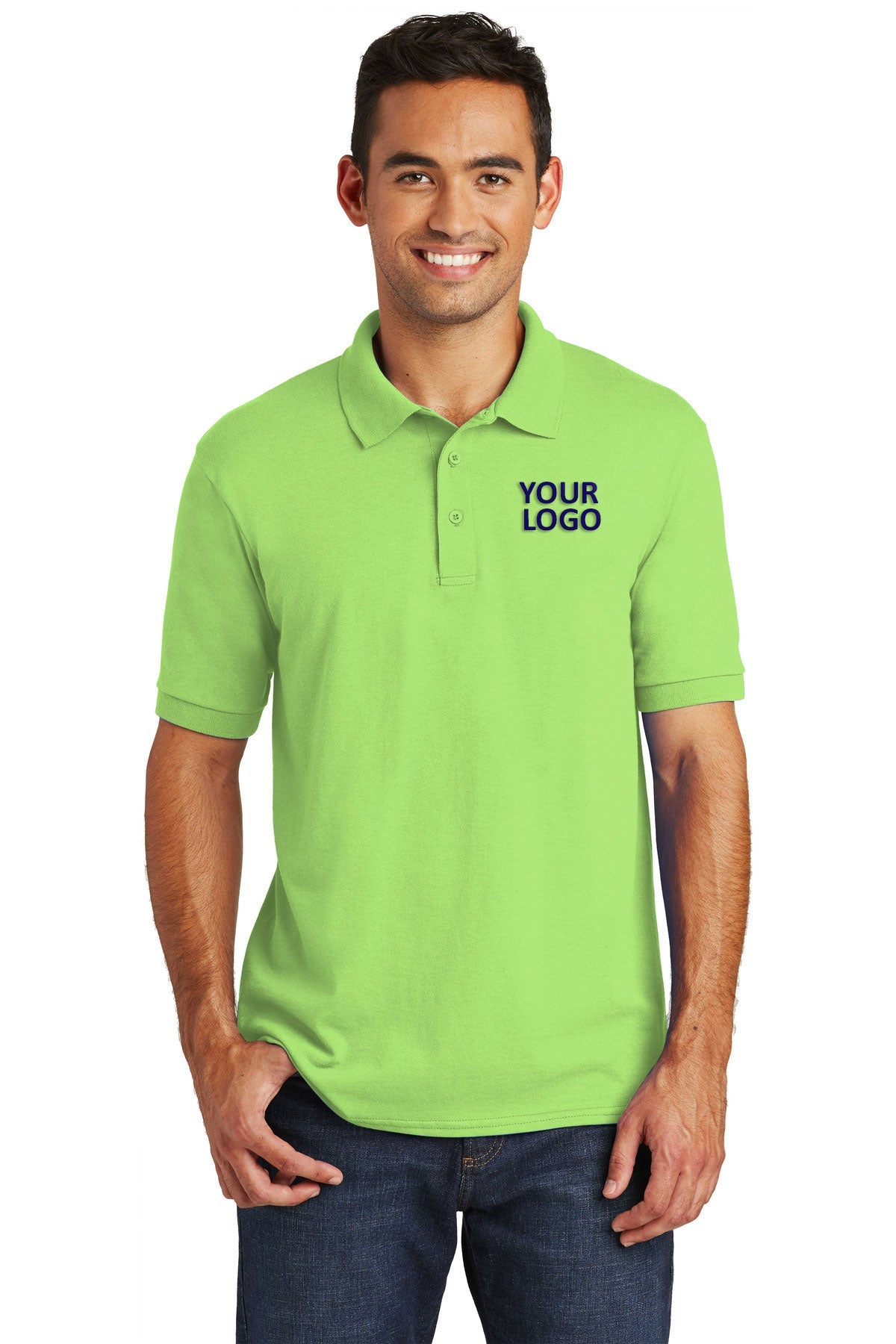 port & company lime kp55 custom dri fit polo shirts