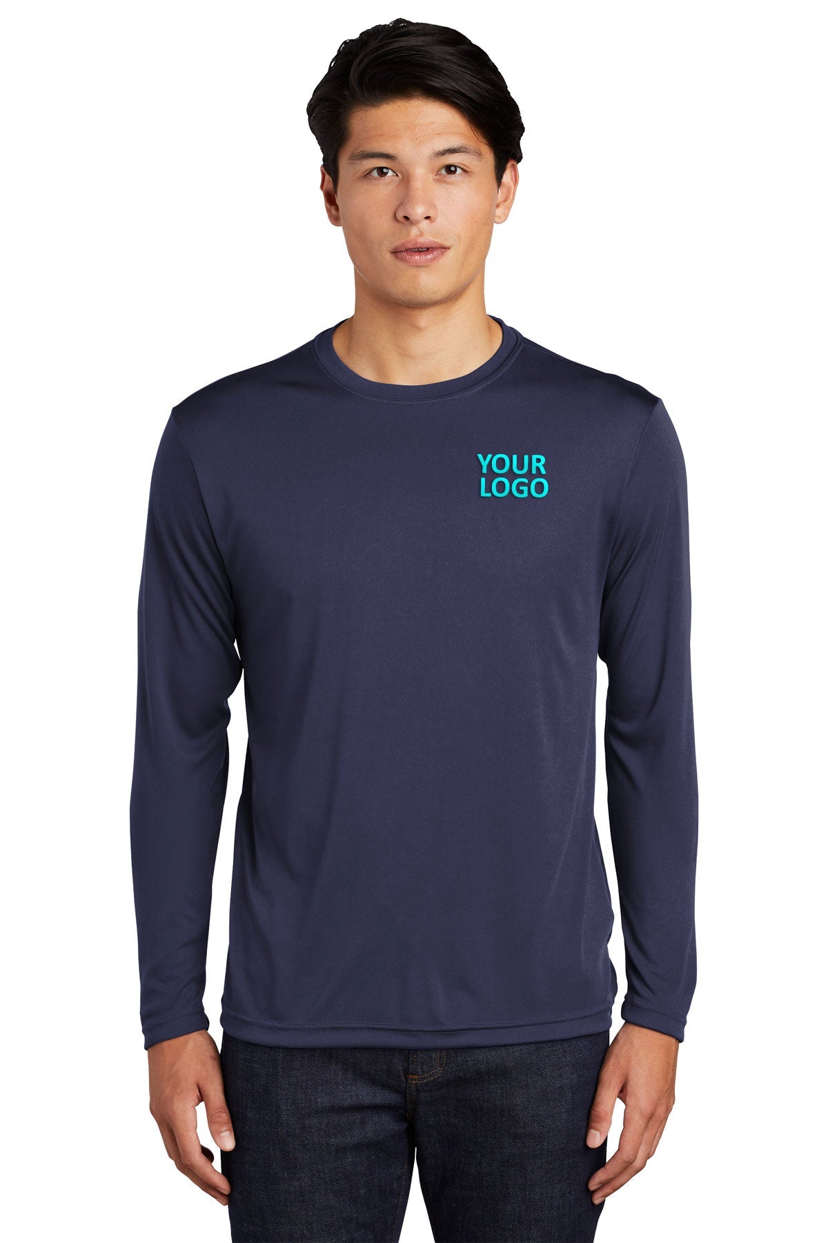 Sport-Tek Tall Long Sleeve PosiCharge Customized Competitor Tee's, True Navy