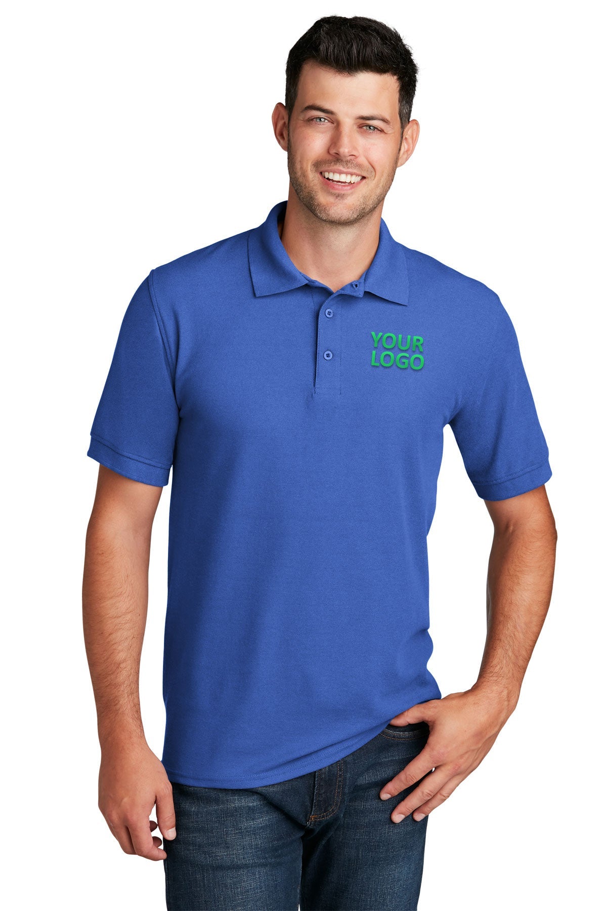 Port & Company Branded Pique Polos, Royal