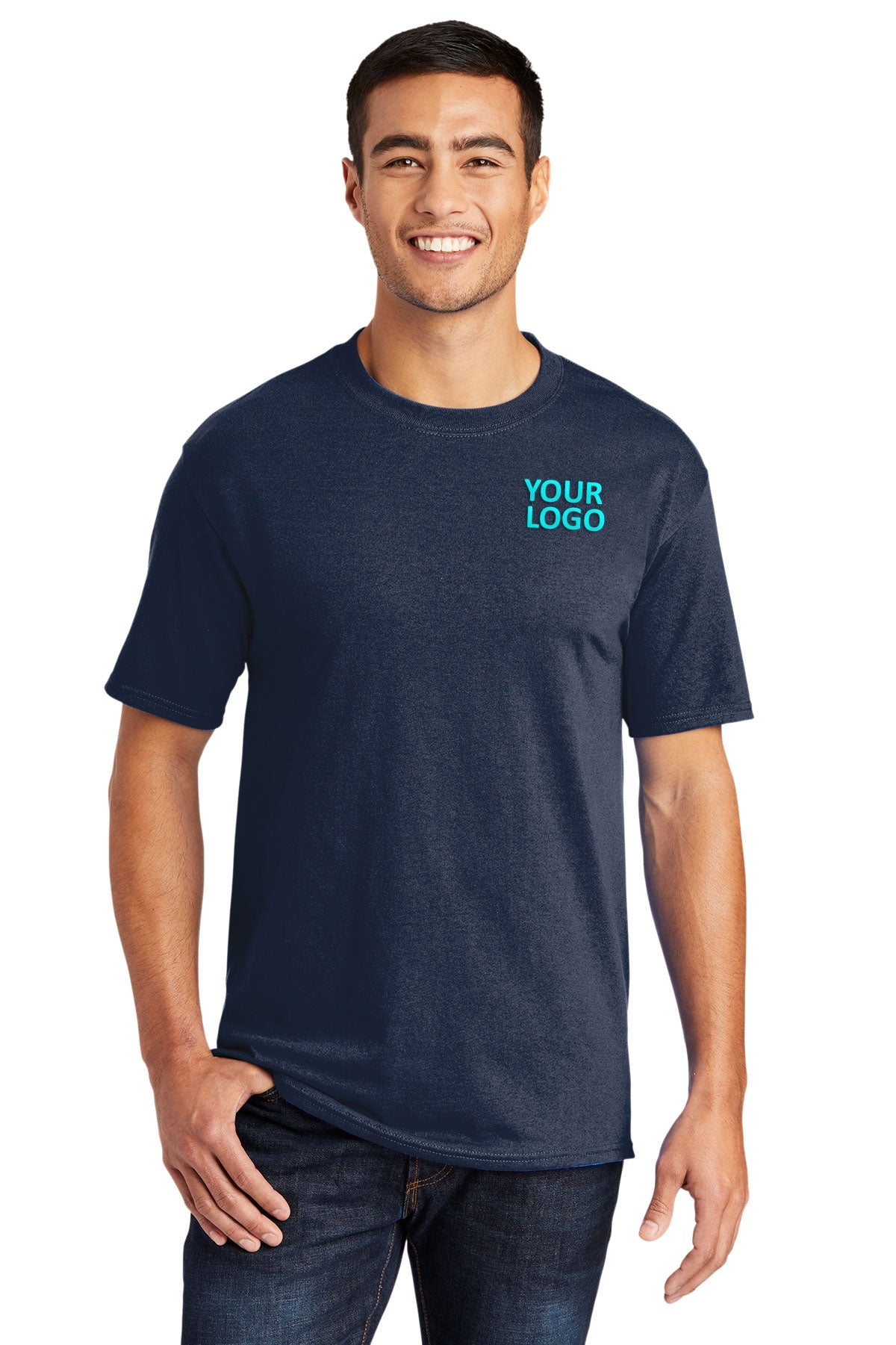 Port & Company Tall Core Blend Branded Tee's, Navy