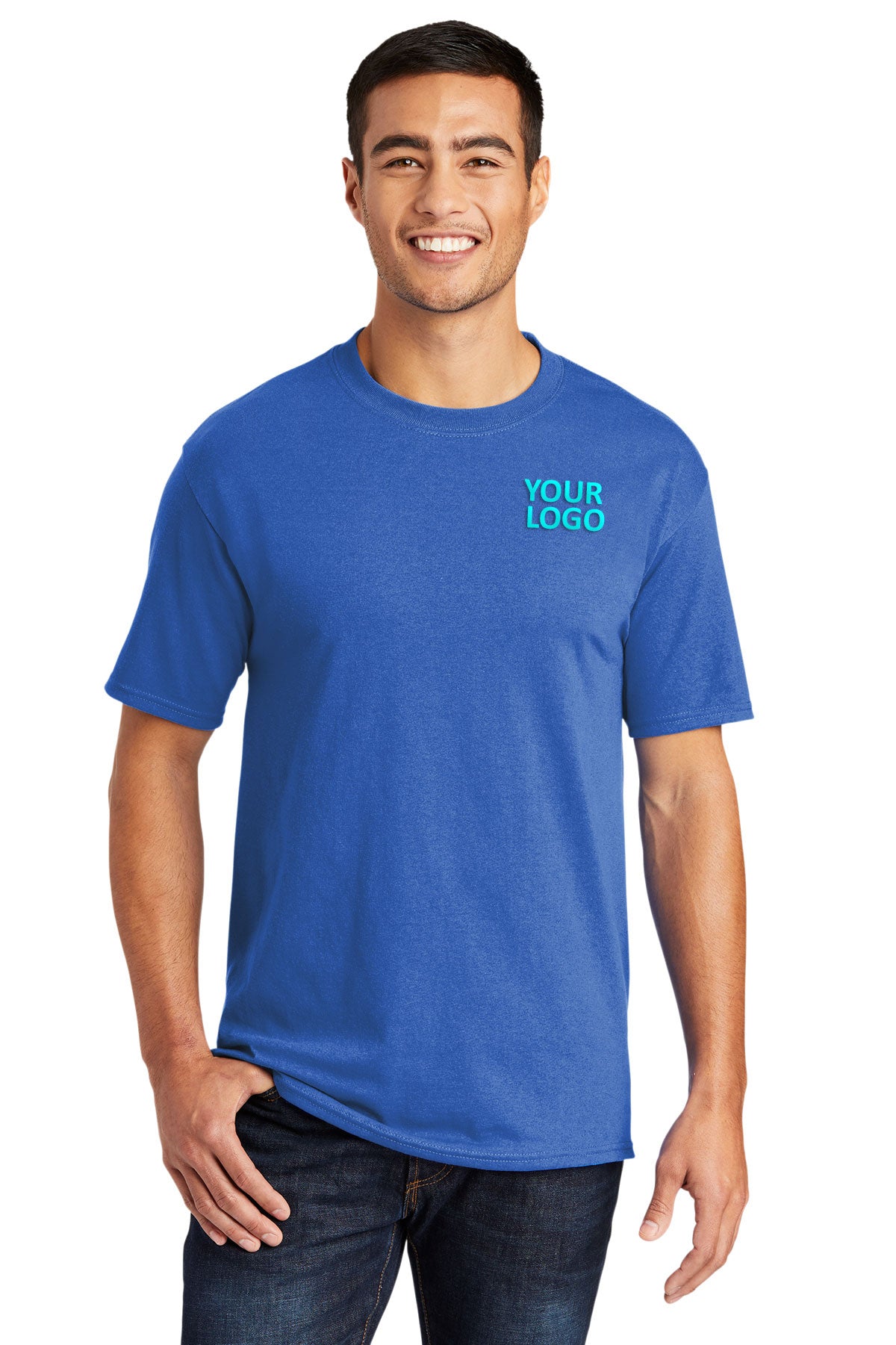 Port & Company Tall Core Blend Customized Tee's, Royal