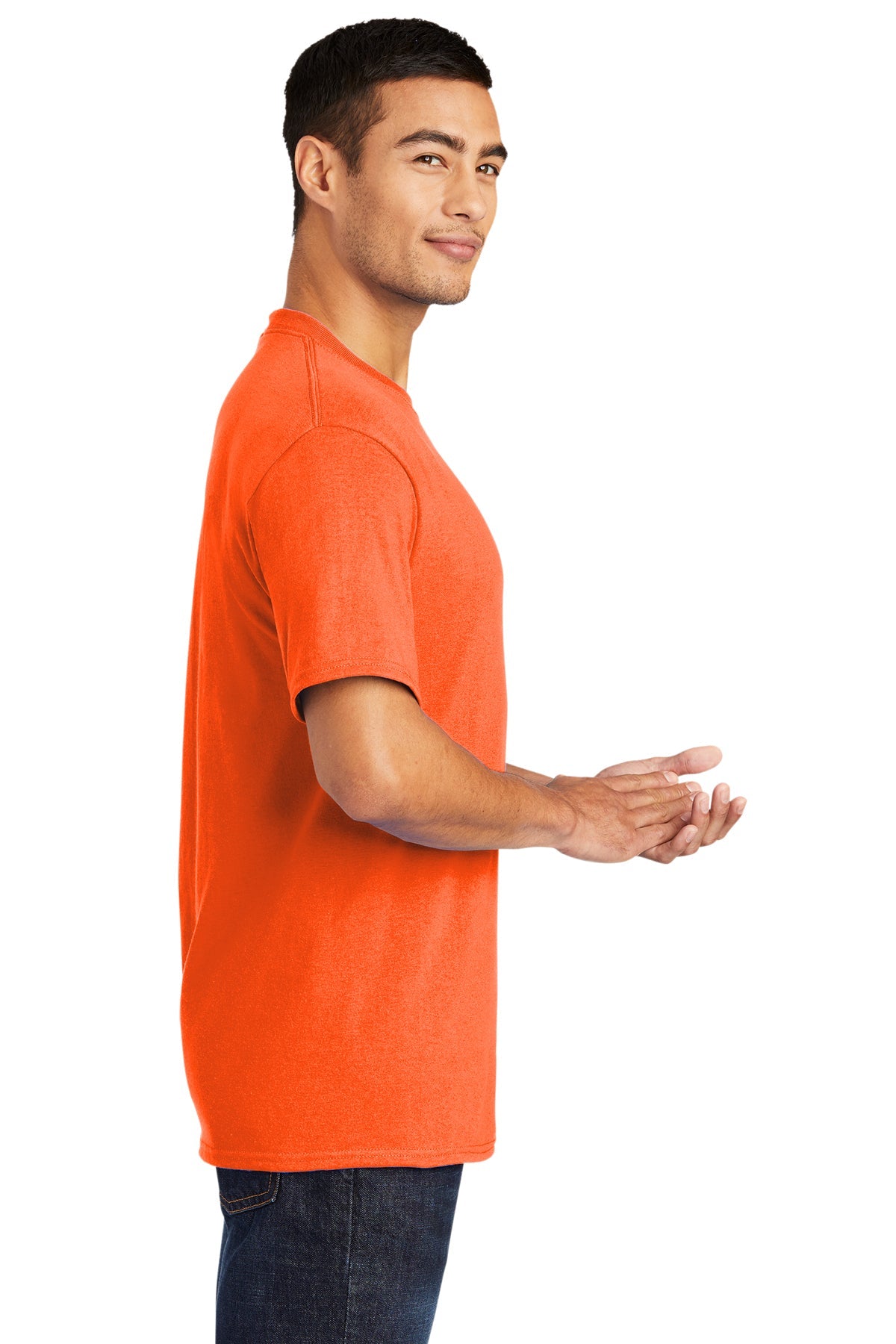 Port & Company Tall Core Blend Customized Tee's, Safety Orange