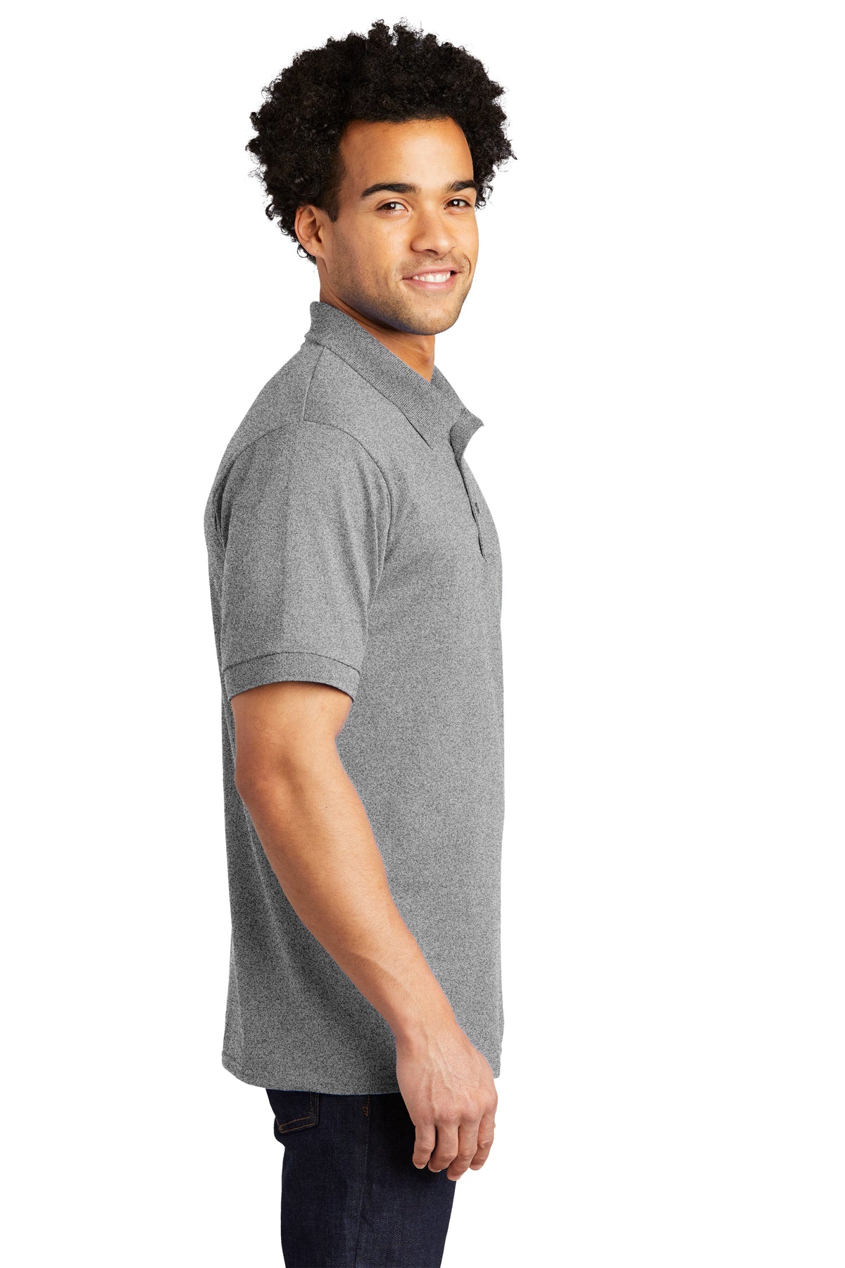 Port & Company Tall Jersey Knit Customized Polos, Athletic Heather