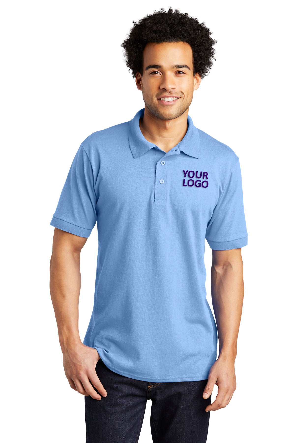 Port & Company Light Blue KP55T custom polo shirts online