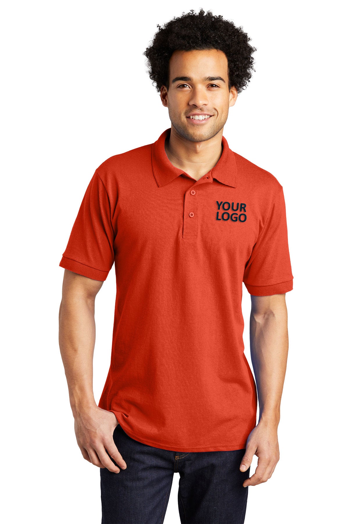 Port & Company Orange KP55T custom polo shirts online