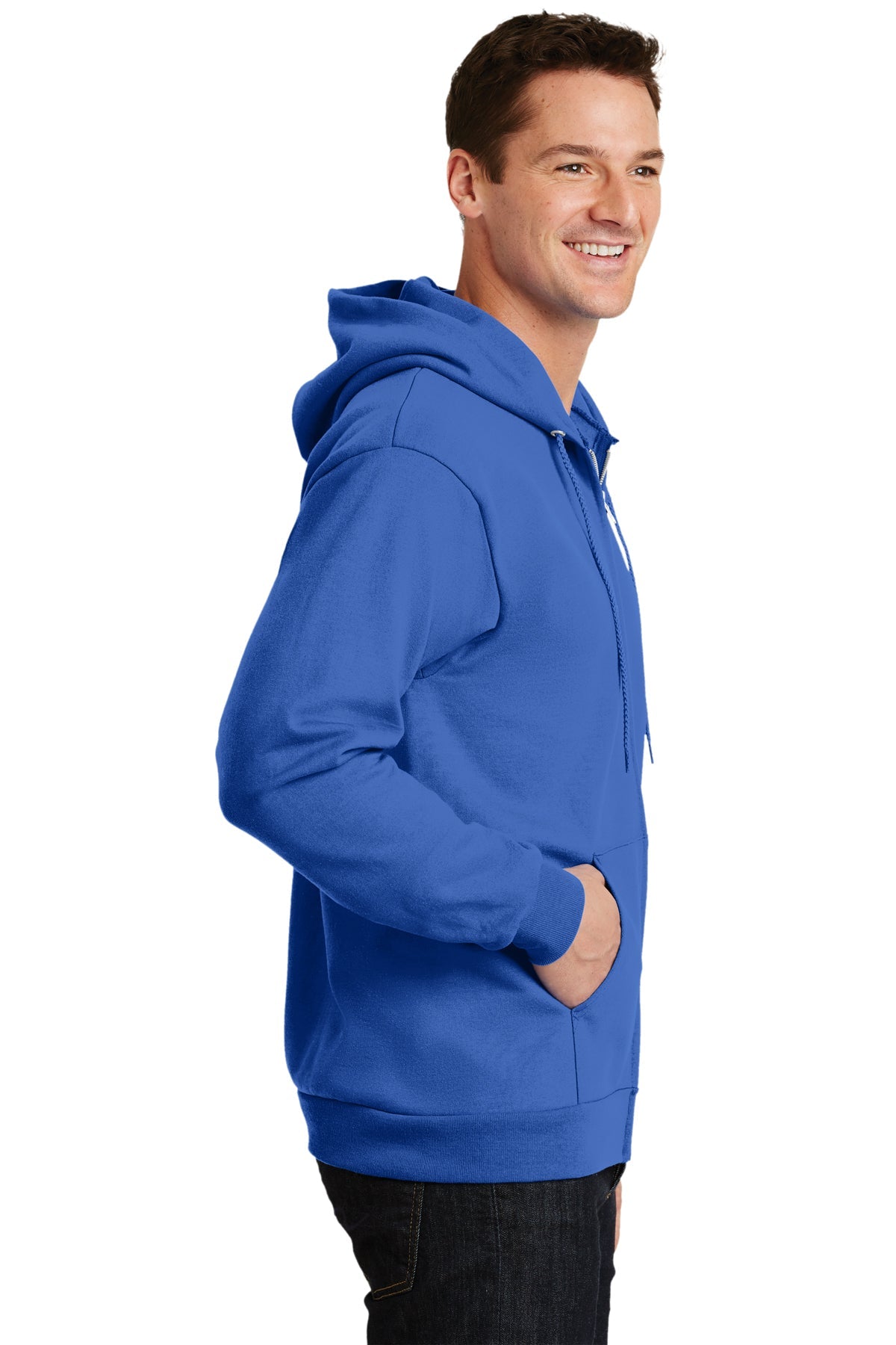 Port & Company Tall Essential Fleece Zip Custom Hoodies, Royal