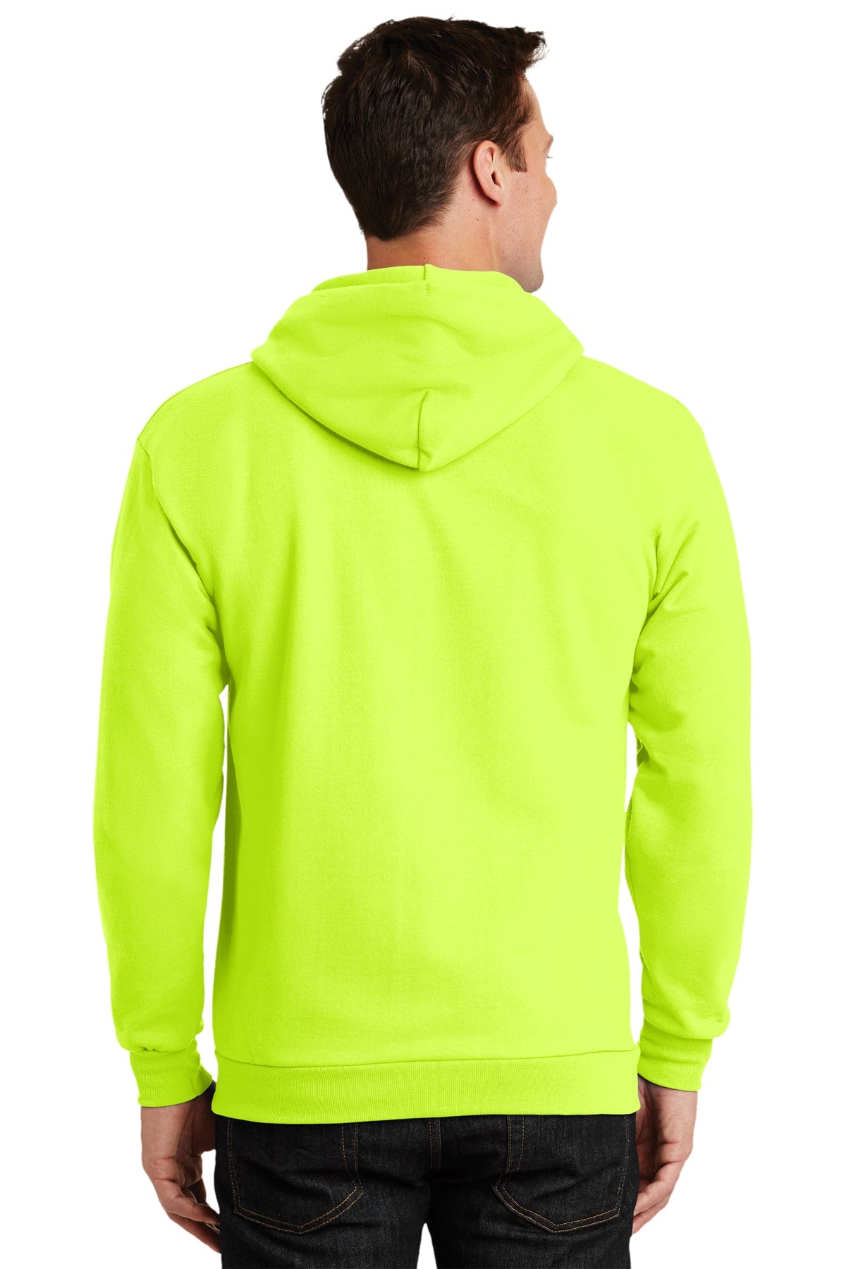 Port & Company Tall Essential Fleece Zip Custom Hoodies, Safety Green