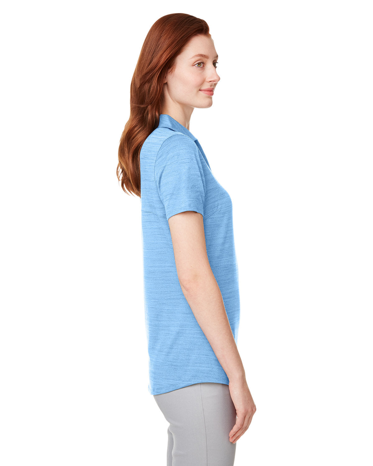 Custom Puma Ladies Cloudspun Free Polo, Placid Blue Heather