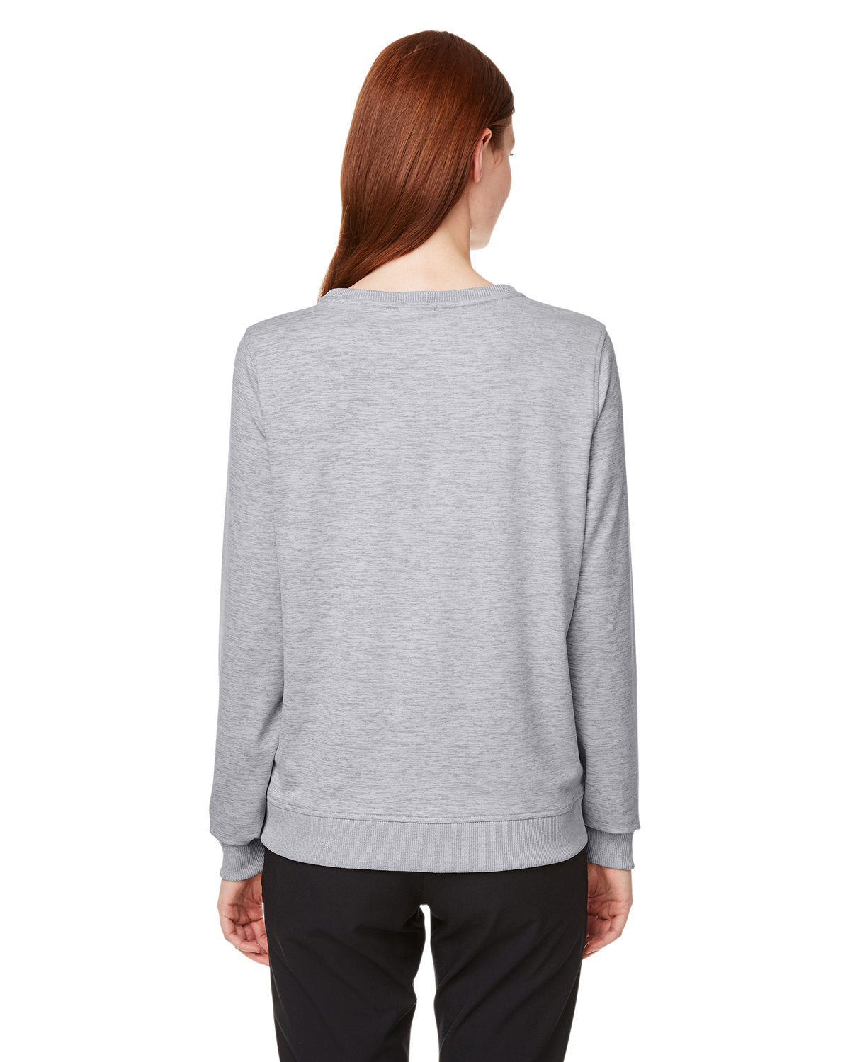 Custom Puma Ladies Cloudspun Crew, Light Gray Heather