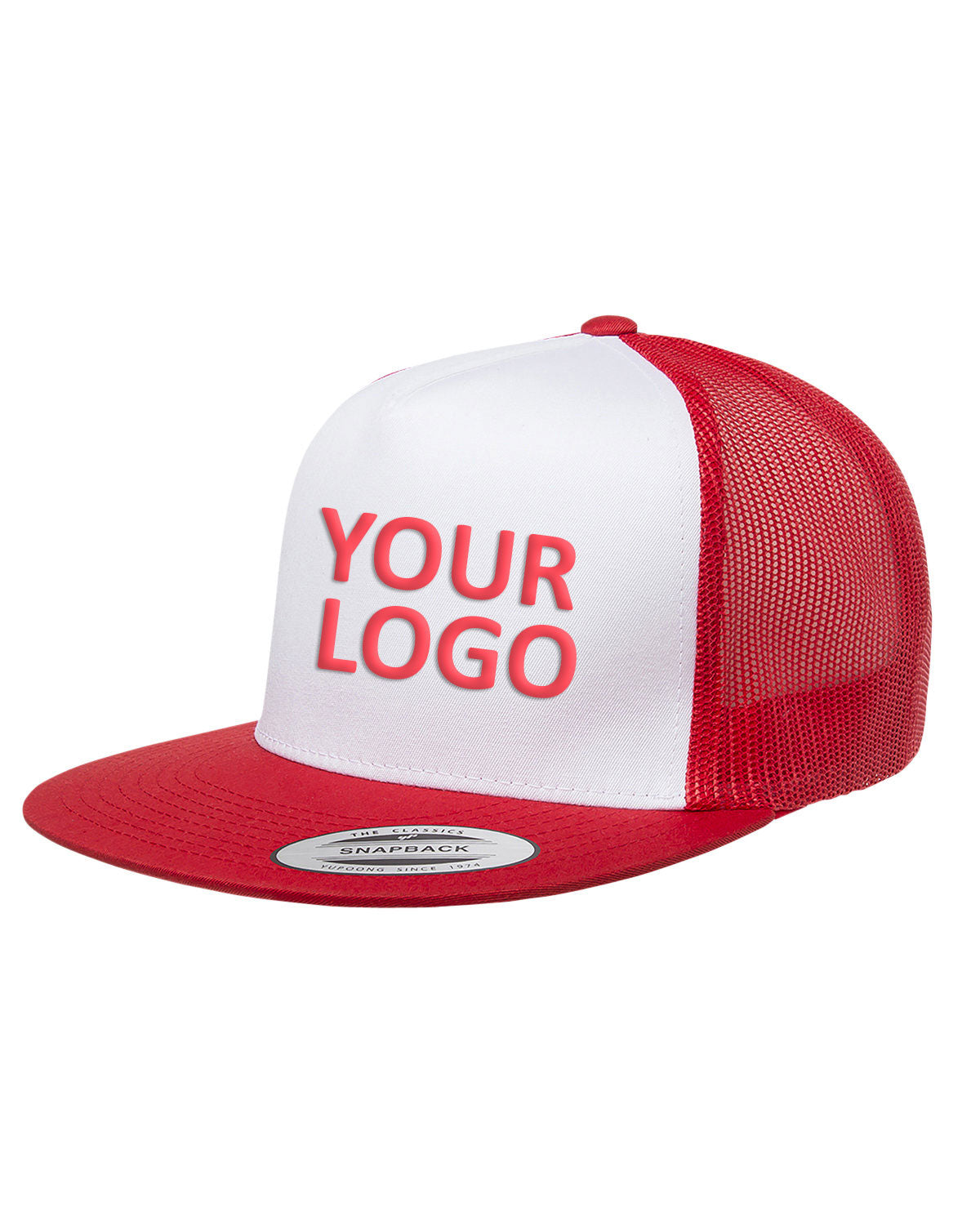 Yupoong Adult Classic Trucker with White Front Panel Cap 6006W RED/ WHT/ RED