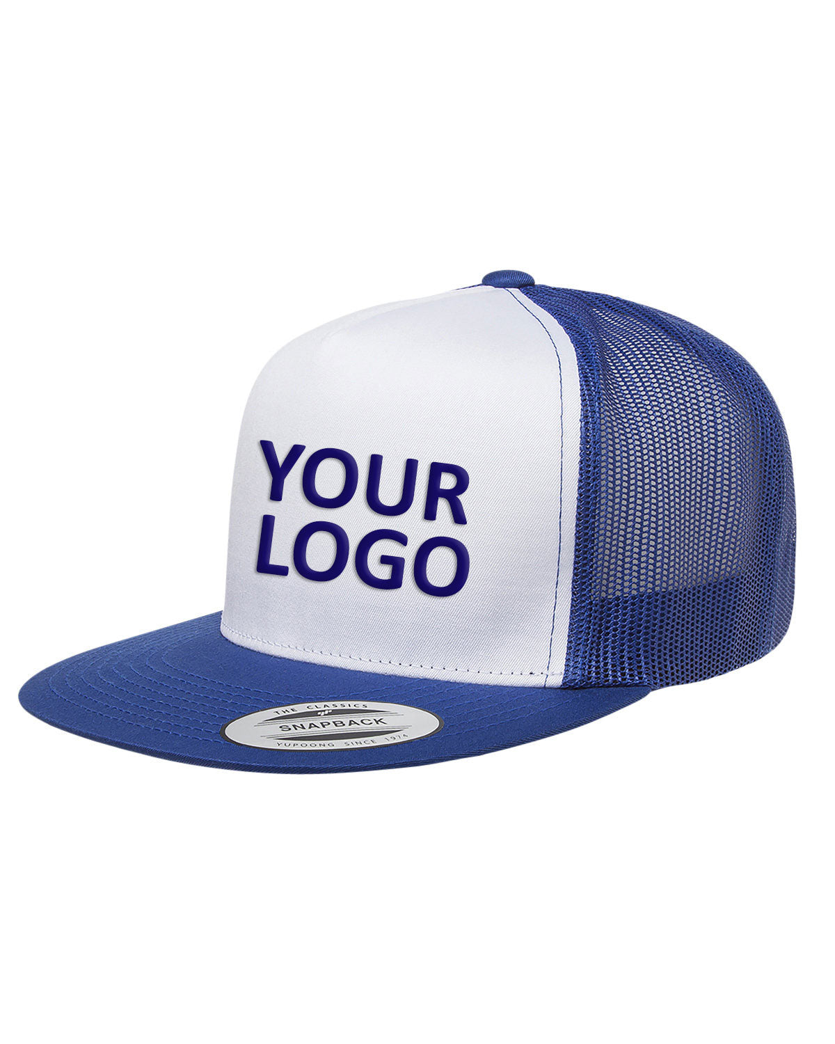 Yupoong Adult Classic Trucker with White Front Panel Cap 6006W ROYAL/ WHT/ ROYL