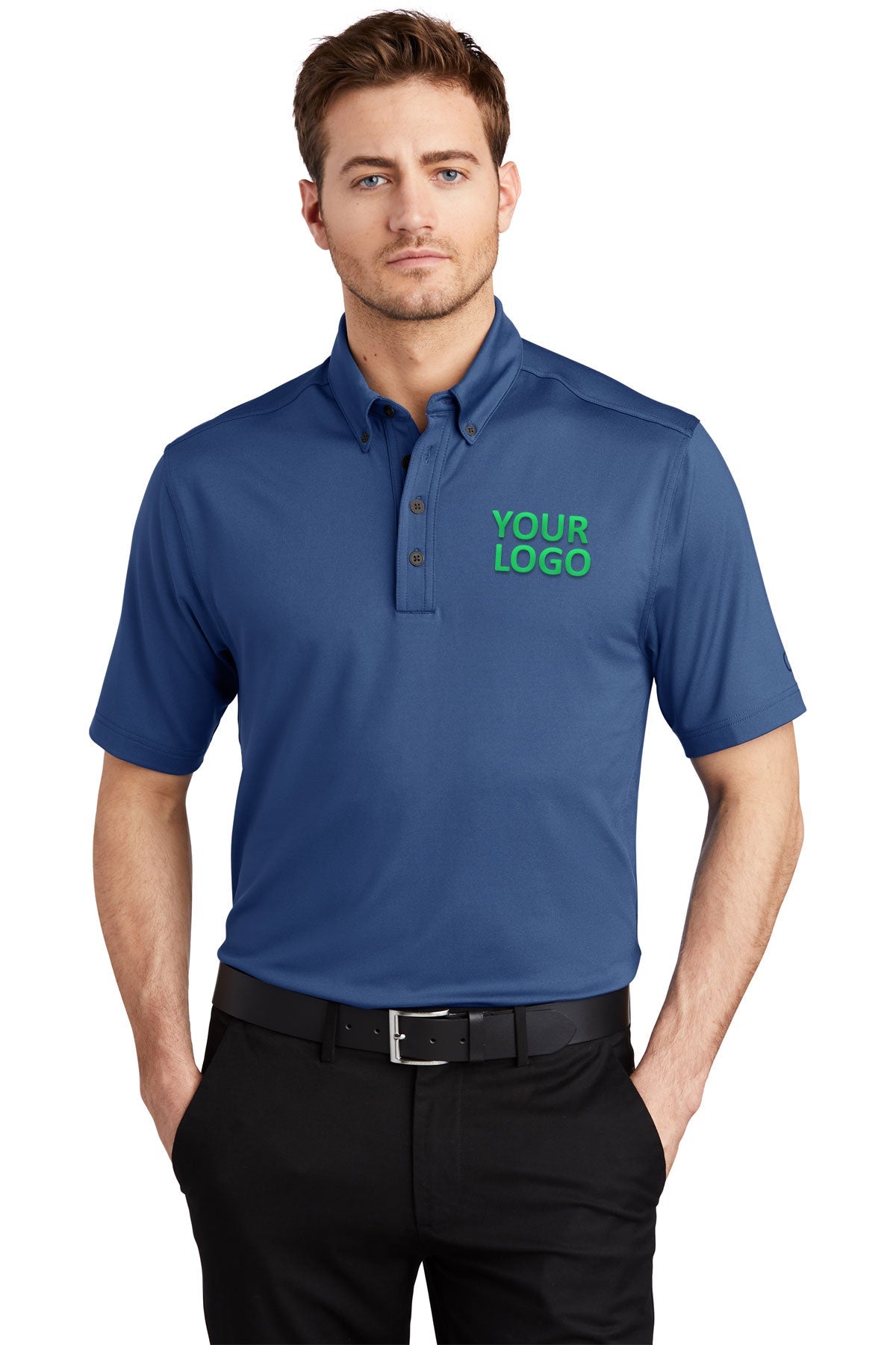 OGIO Blue Indigo OG122 work polo shirts with logo
