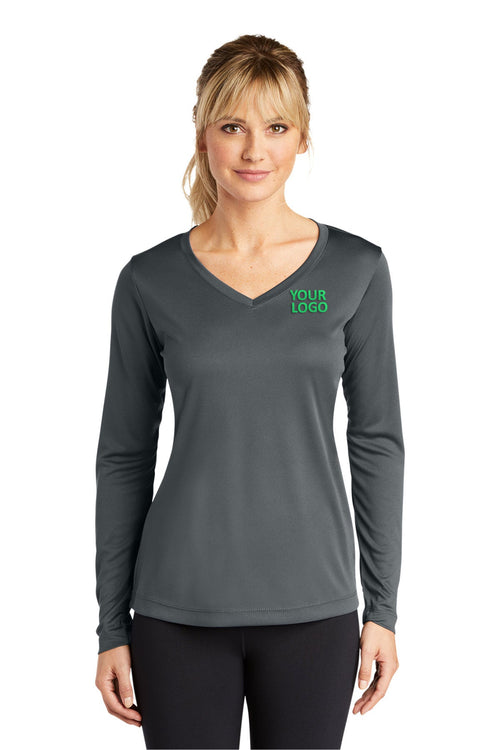 Sport-Tek Ladies PosiCharge Competitor Custom V-Neck Tee's, Iron Grey