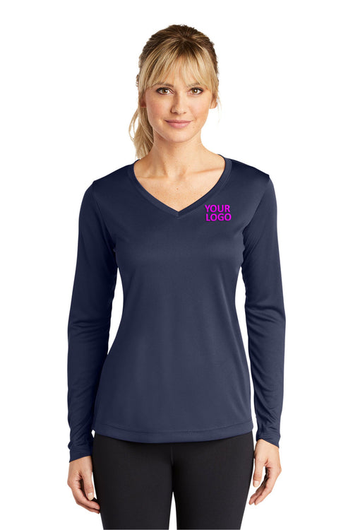 Sport-Tek Ladies PosiCharge Competitor Custom V-Neck Tee's, True Navy