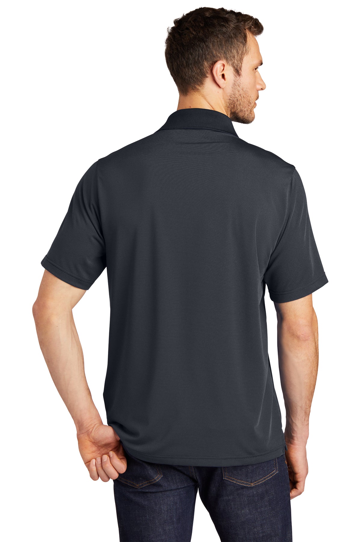 port authority_k558 _graphite/ black_company_logo_polos