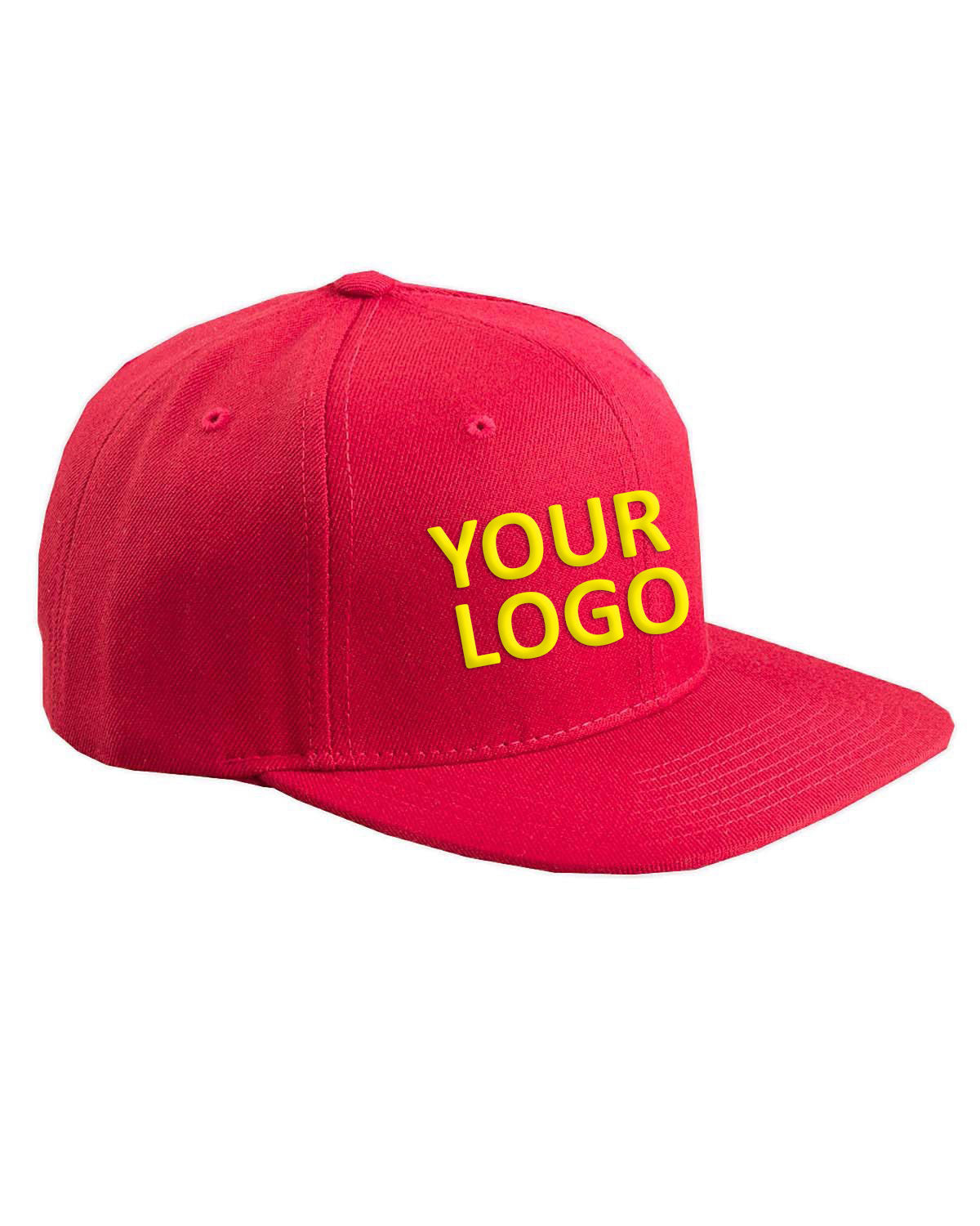 Yupoong Adult 6-Panel Structured Flat Visor Classic Snapback 6089 RED