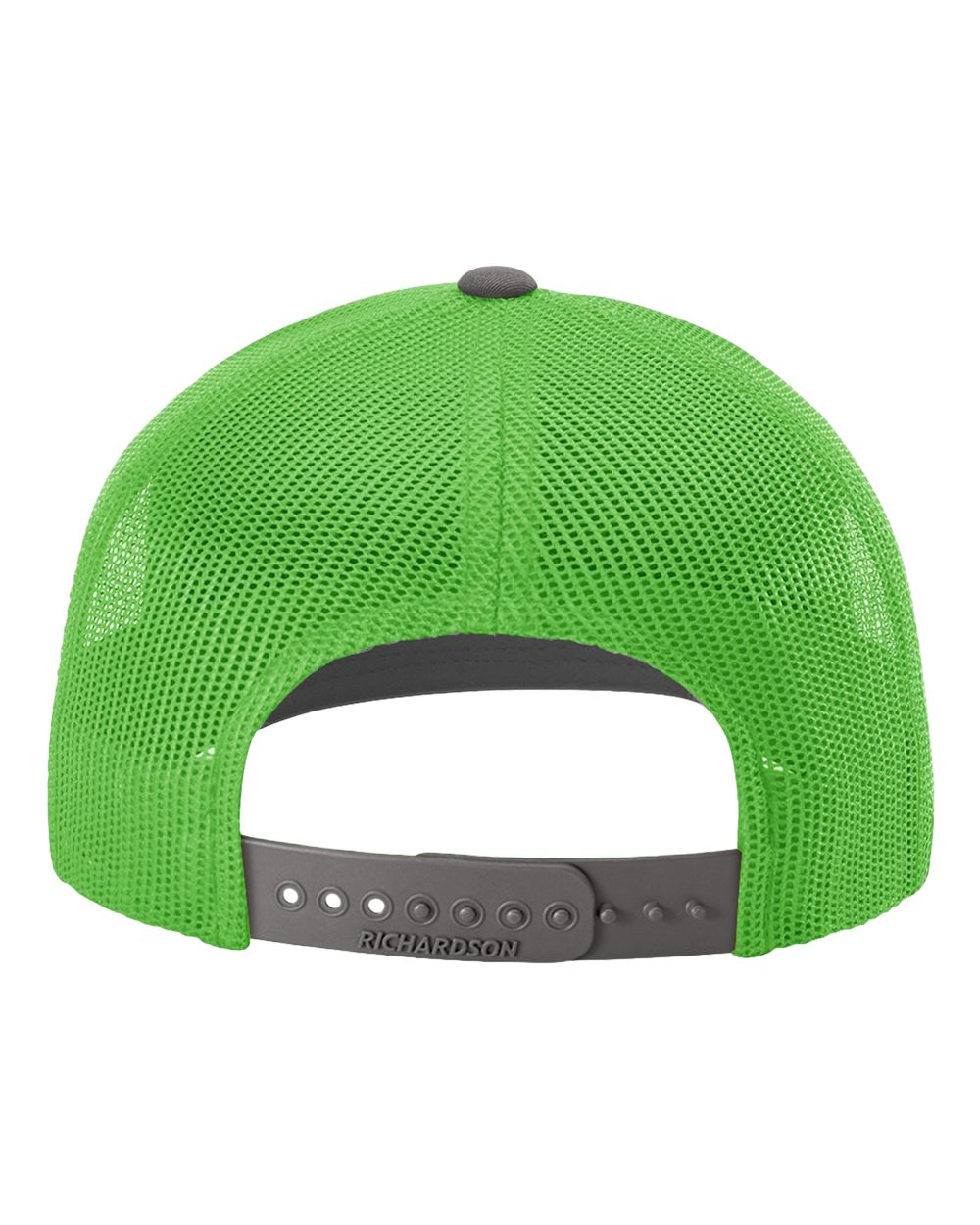 Richardson Adjustable Customized Snapback Trucker Caps, Charcoal Neon Green