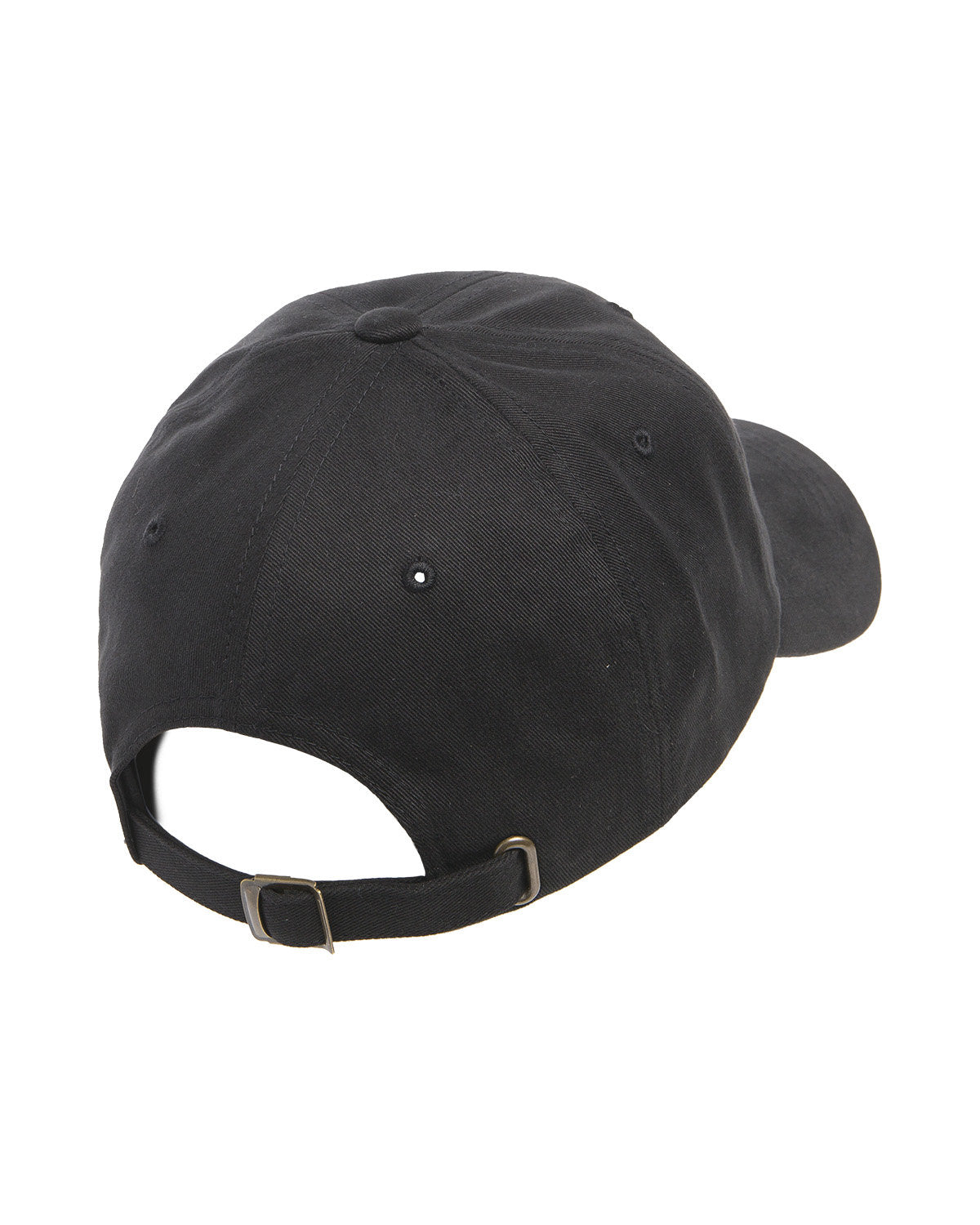 Yupoong Peached Cotton Twill Branded Dad Caps, Black