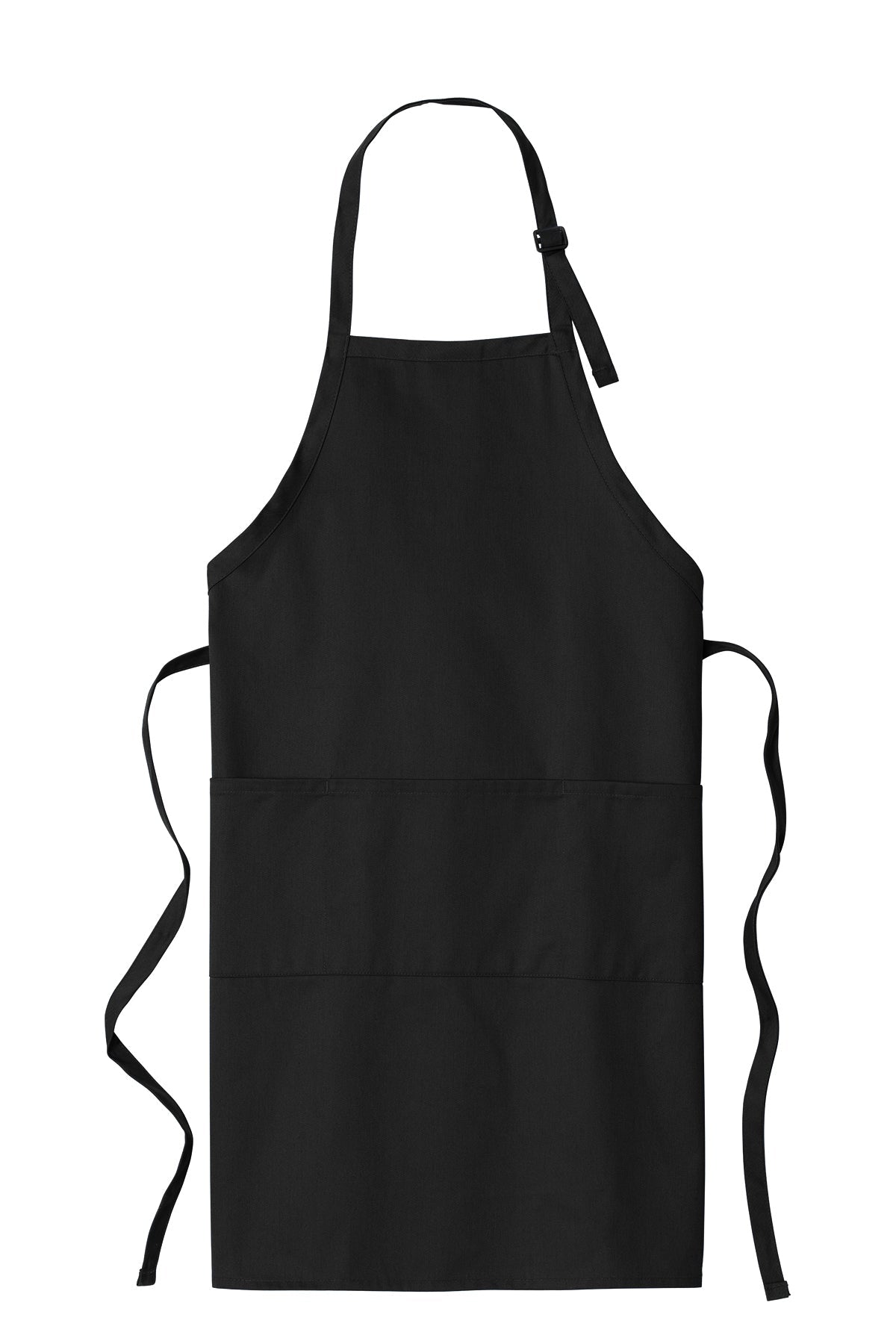 Port Authority Easy Care Customized Extra Long Bib Aprons with Stain Release, Black