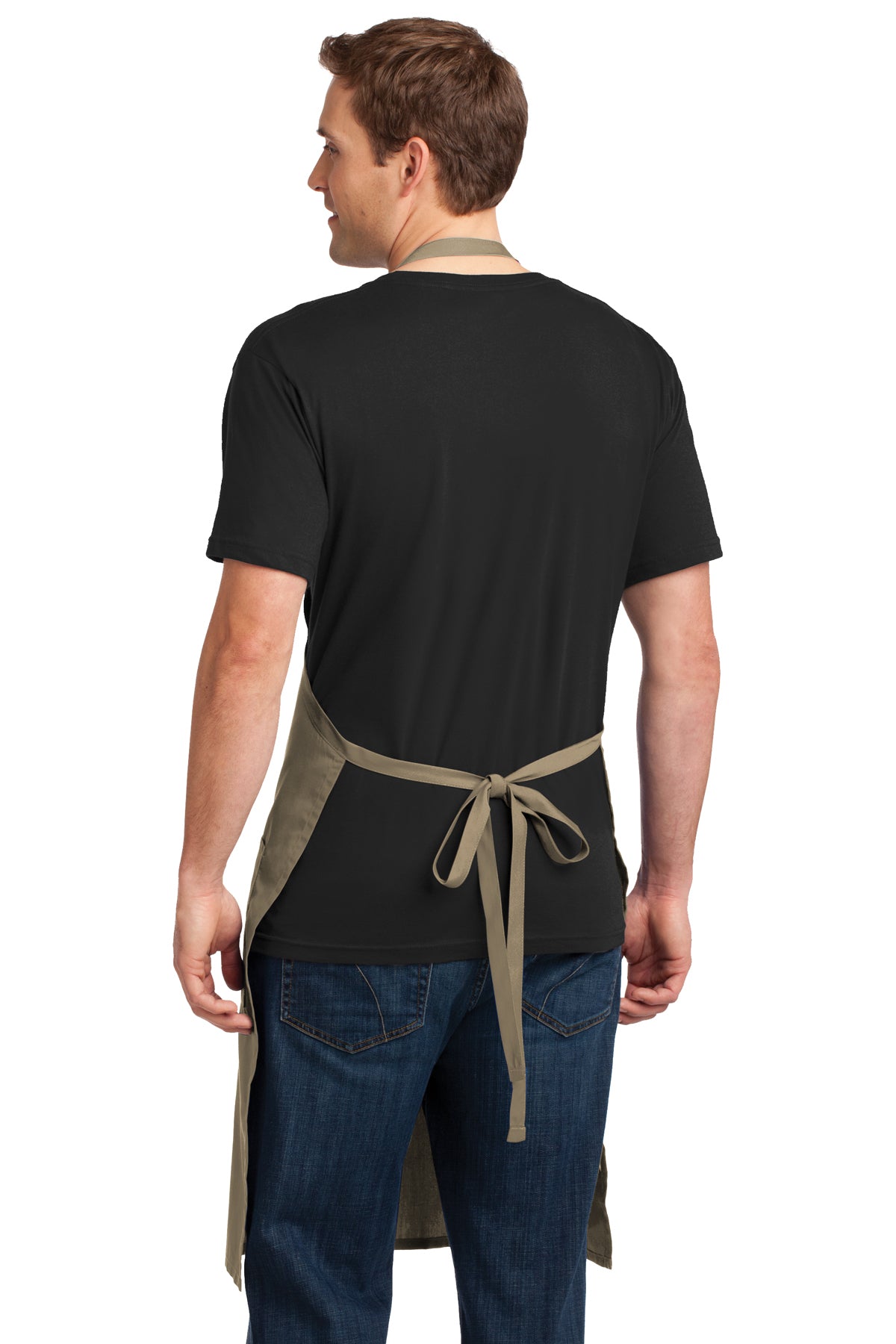 Port Authority Easy Care Customized Extra Long Bib Aprons with Stain Release, Khaki