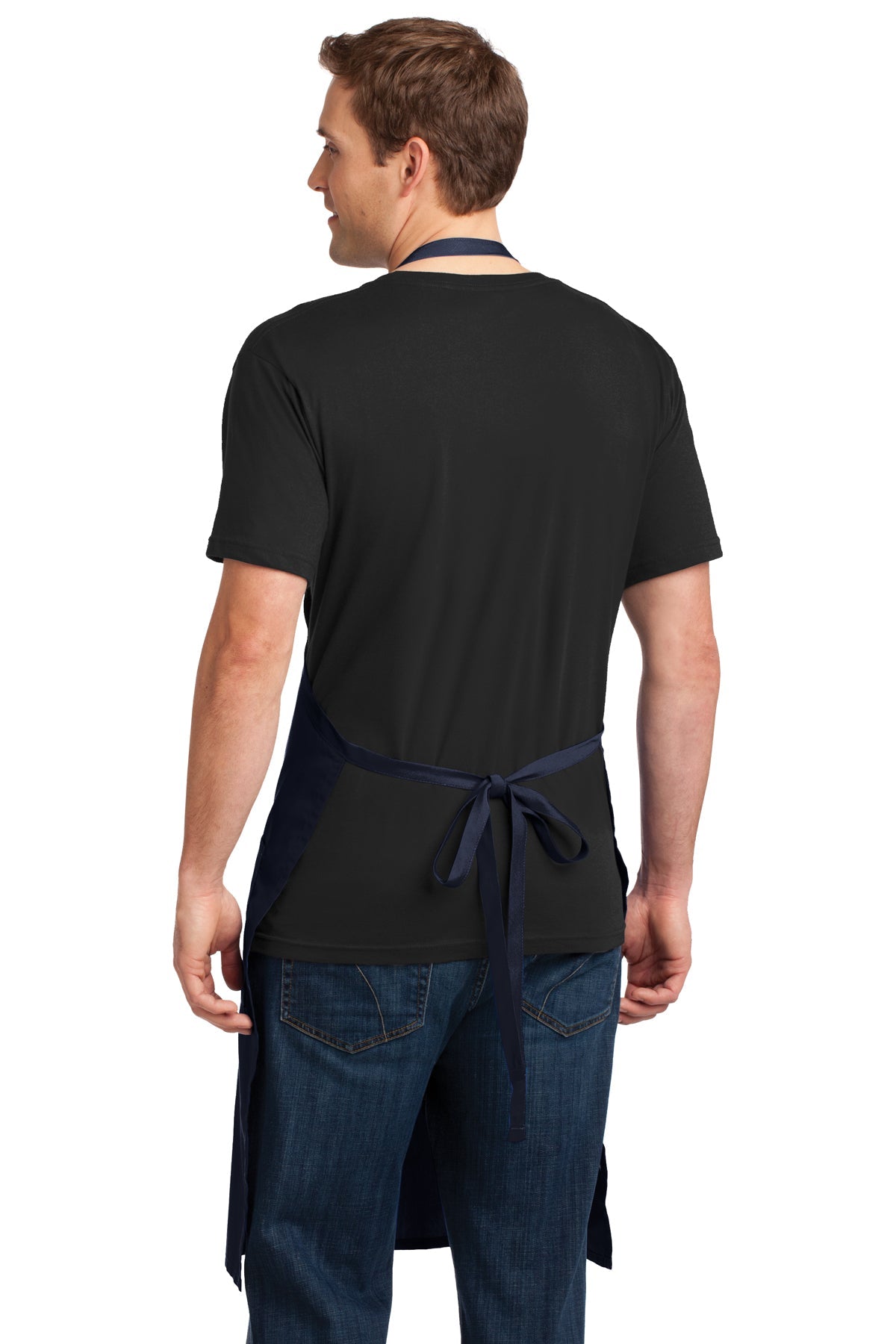 Port Authority Easy Care Customized Extra Long Bib Aprons with Stain Release, Navy