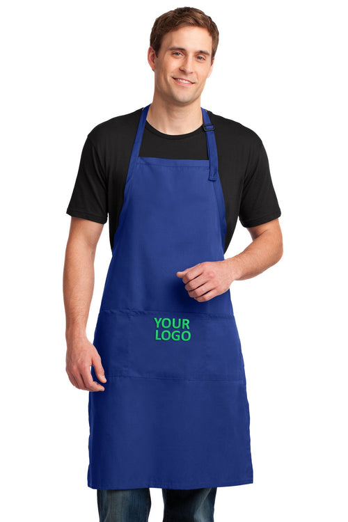 Port Authority Easy Care Full-Length Branded Aprons with Stain Release, Royal