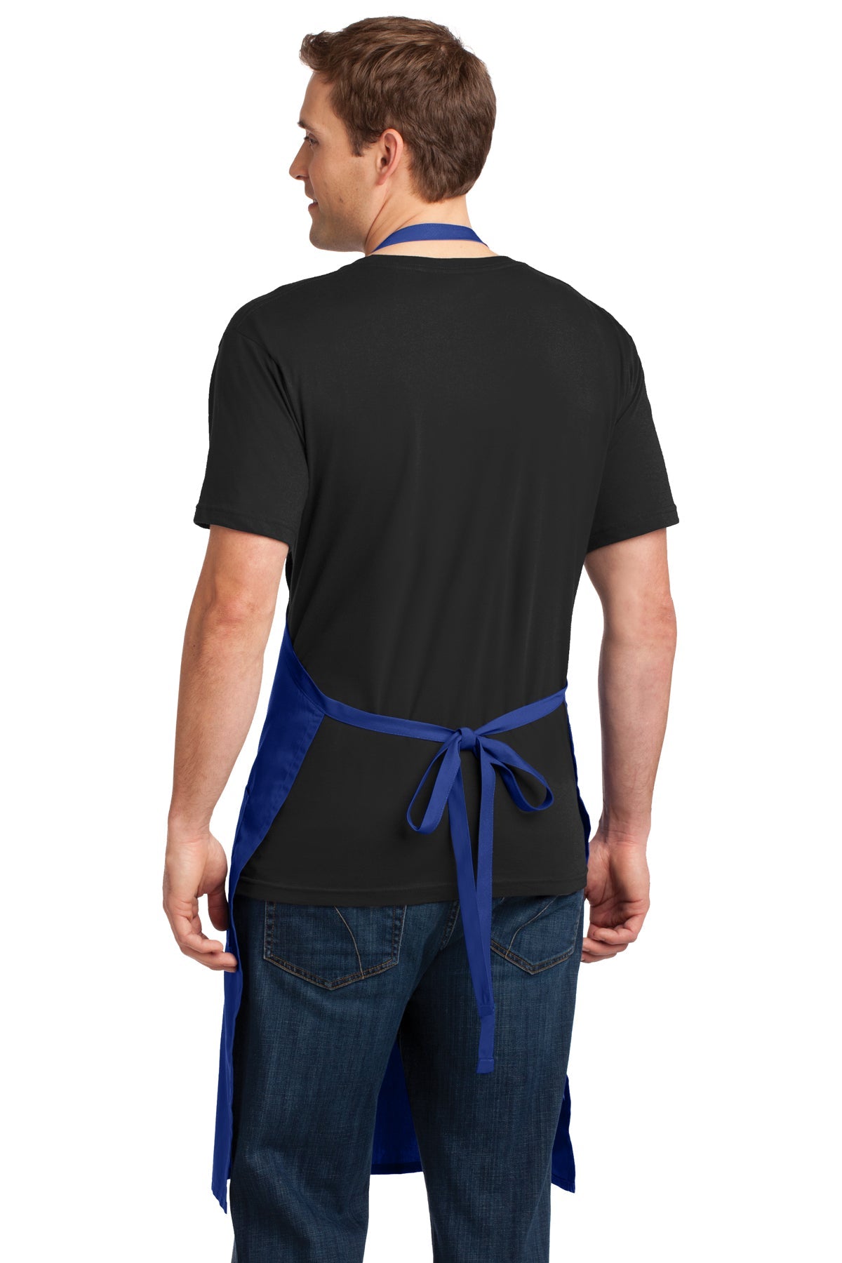 Port Authority Easy Care Customized Extra Long Bib Aprons with Stain Release, Royal