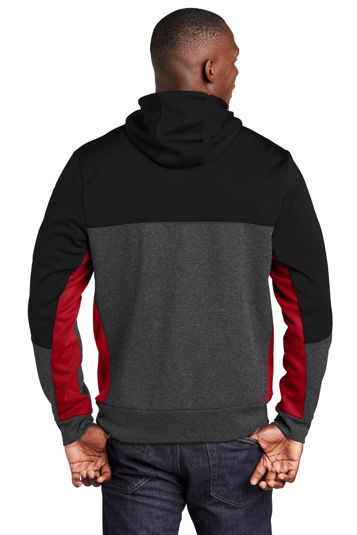 sport-tek_st245 _black/ graphite heather/ true red_company_logo_sweatshirts