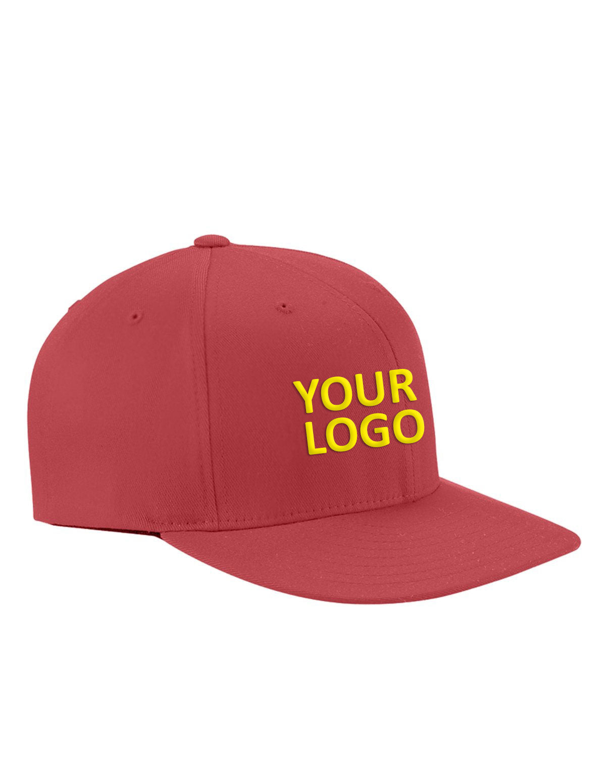 Flexfit Wooly Twill Pro Baseball Custom Caps, Red