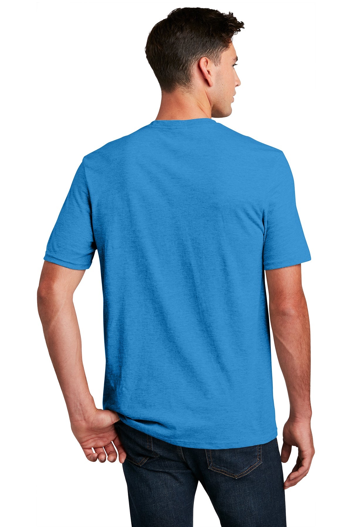 District Made Mens Perfect Blend Tee's, Heathered Bright Turquoise