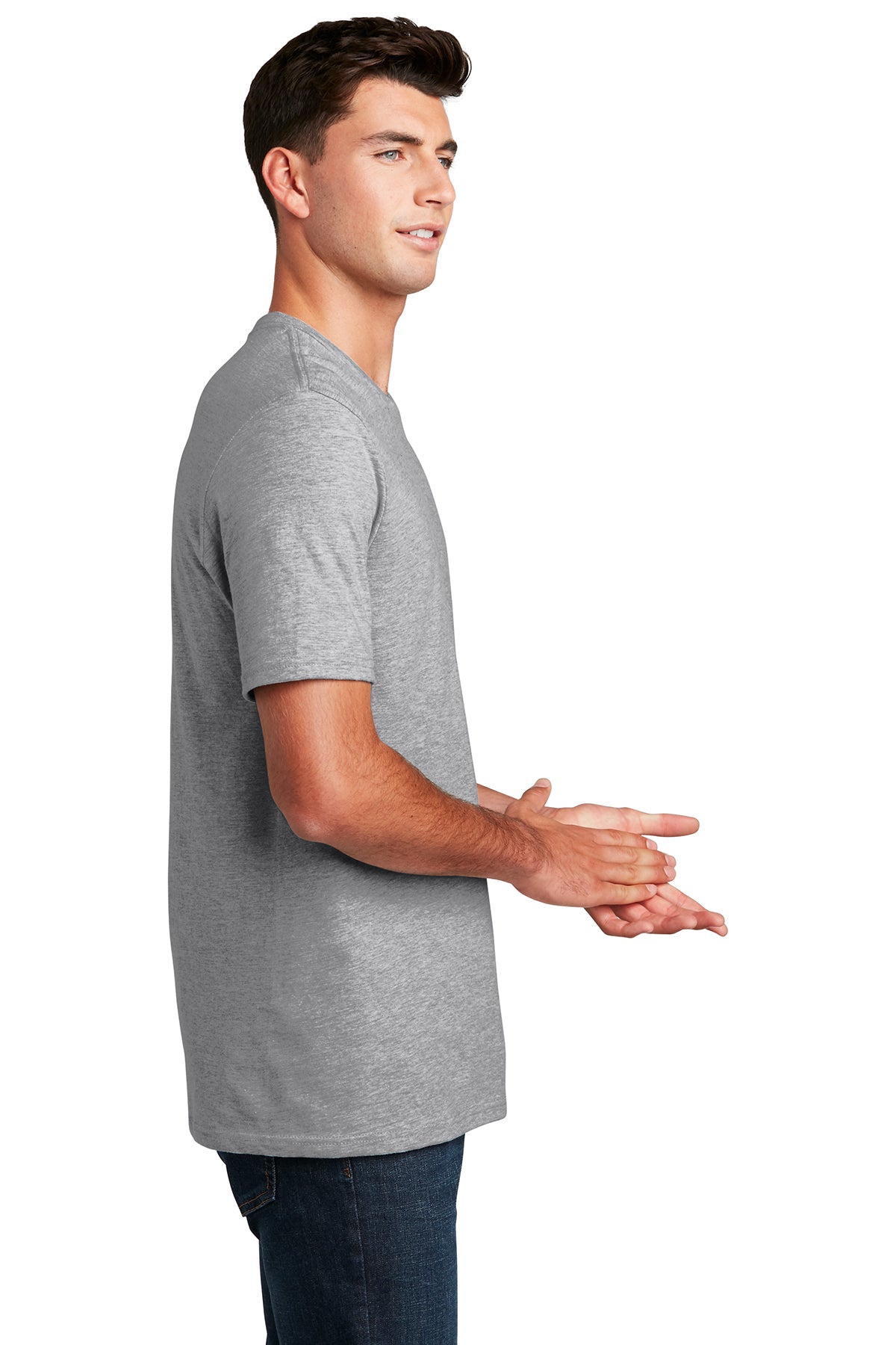 District Made Mens Perfect Blend Tee's, Light Heather Grey