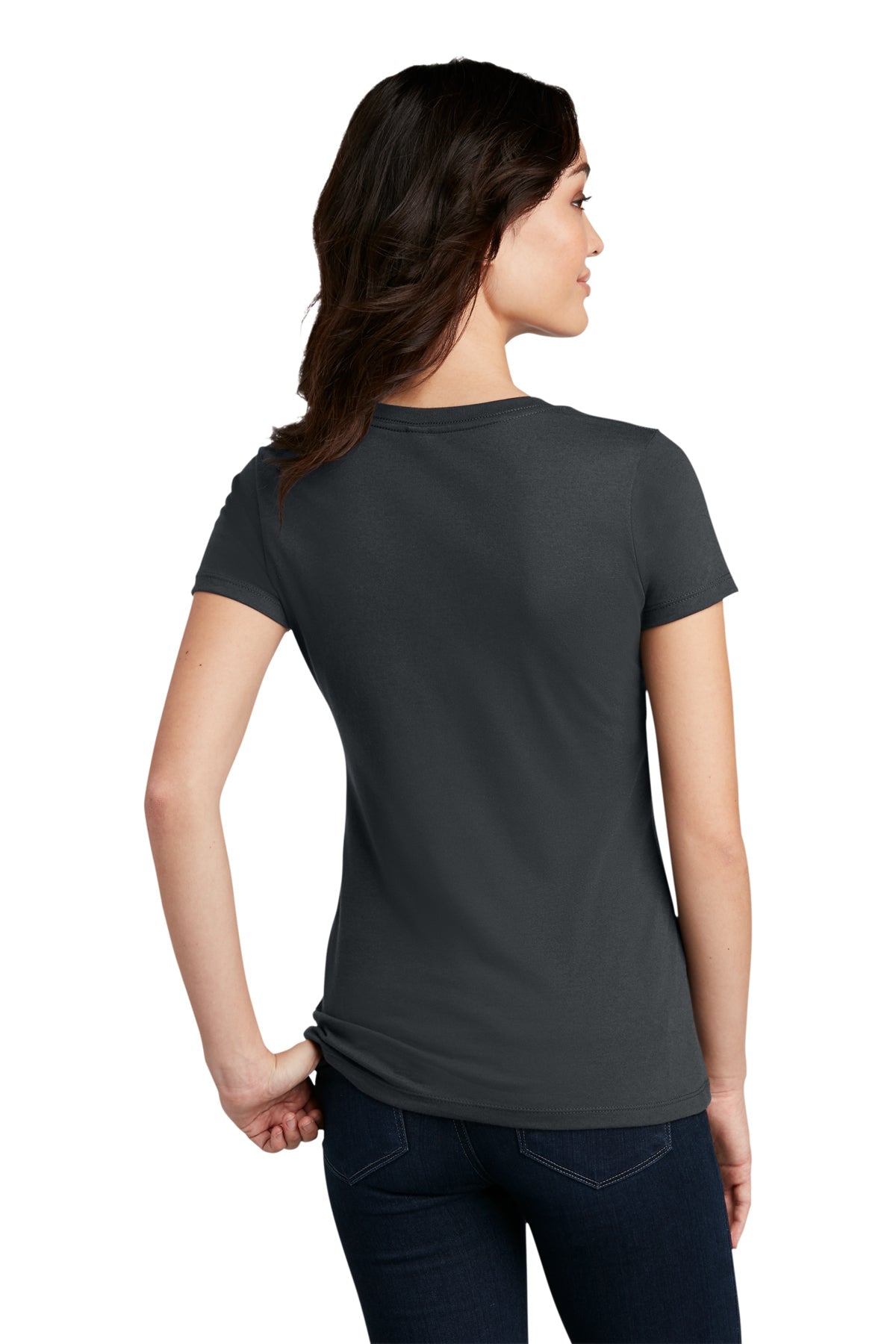 District Made Ladies Perfect Blend Crew Tee's, Charcoal