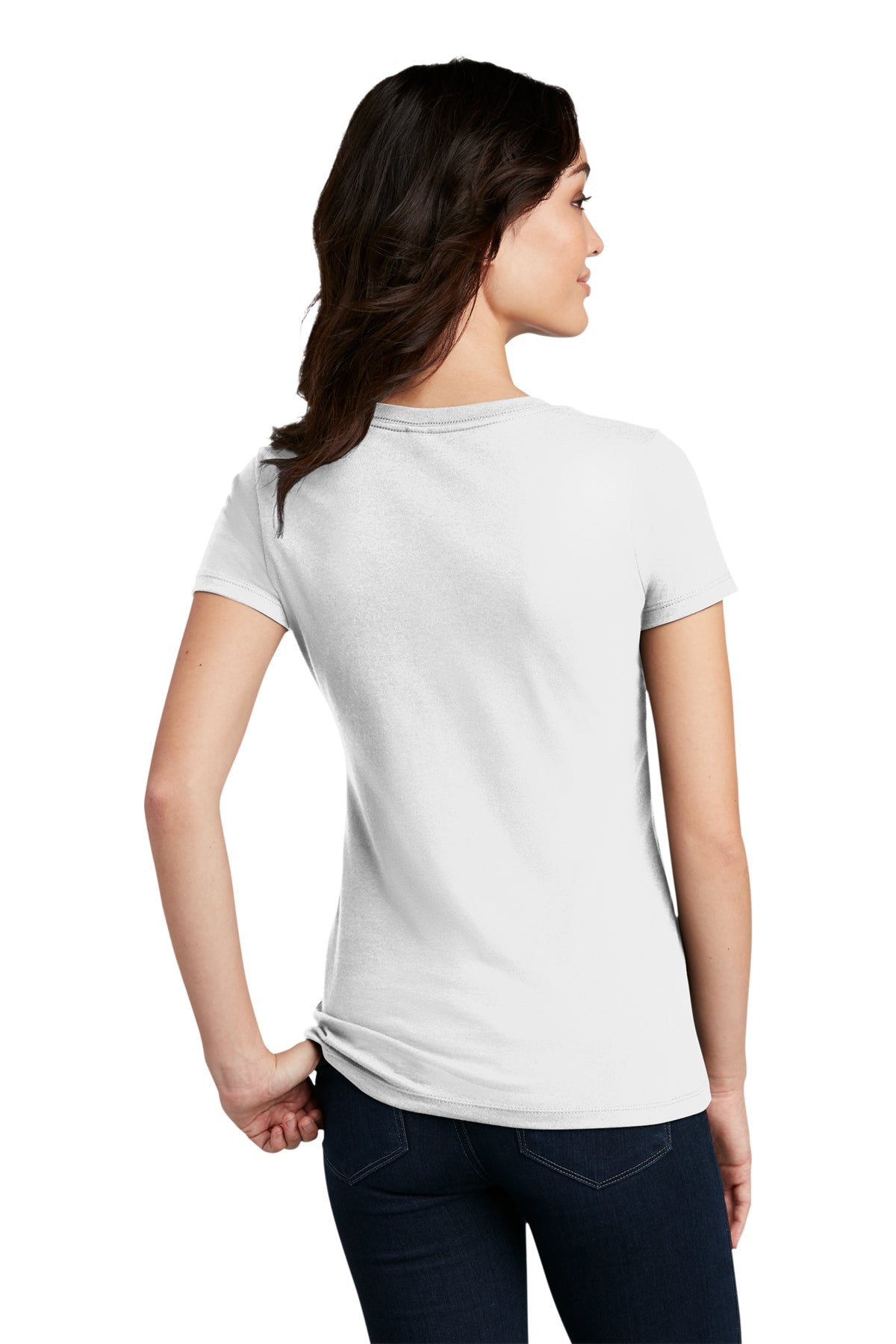 District Made Ladies Perfect Blend Crew Tee's, White