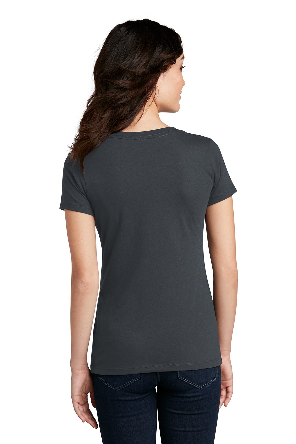 District Made Ladies Perfect Blend V-Necks, Charcoal
