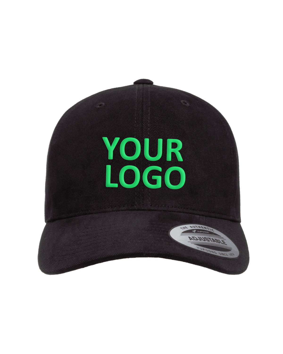 Yupoong Brushed Cotton Twill Customized Mid-Profile Caps, Black