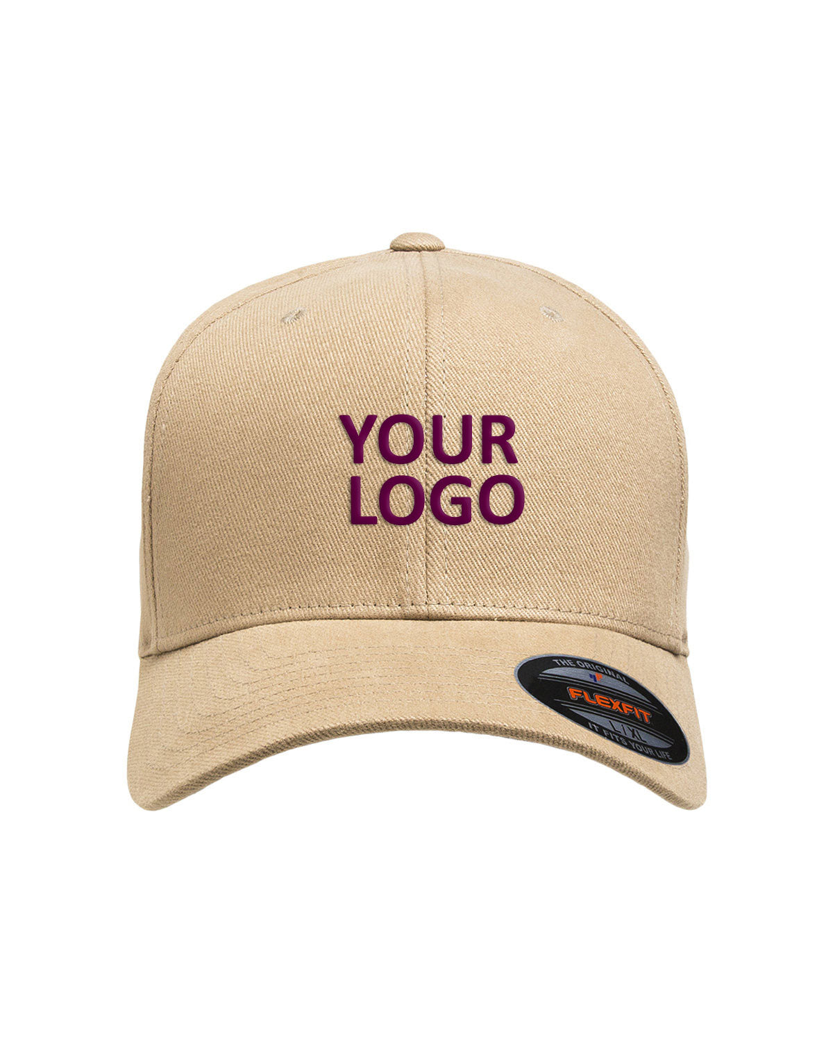 flexfit_6377_khaki_company_logo_headwear