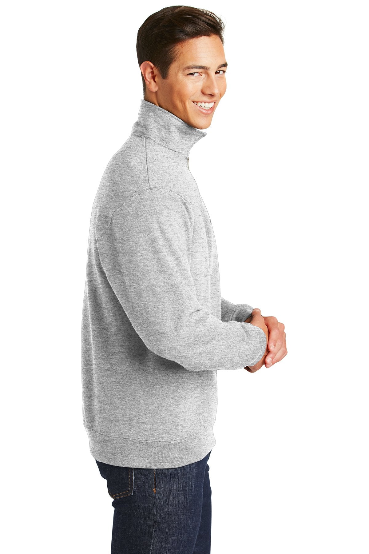 Jerzees Super Sweats NuBlend 1/4-Zip Sweatshirt with Cadet Collar 4528M Ash
