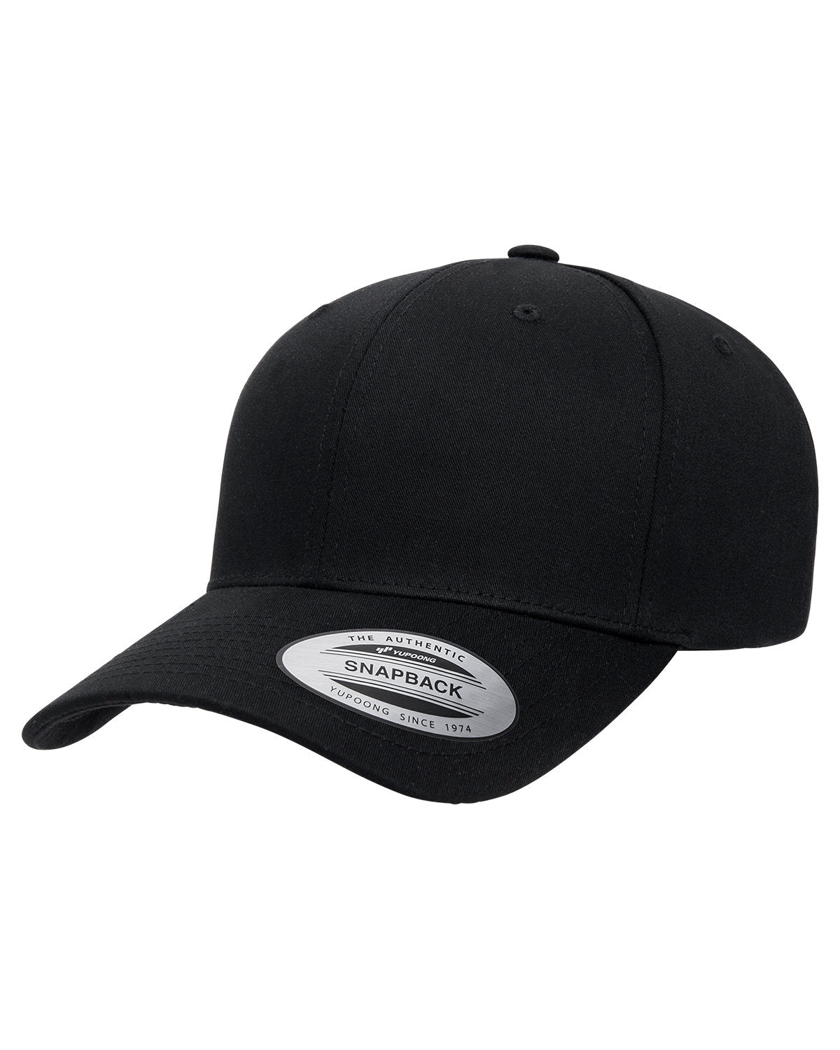 Yupoong CVC Branded Twill Hats, Black