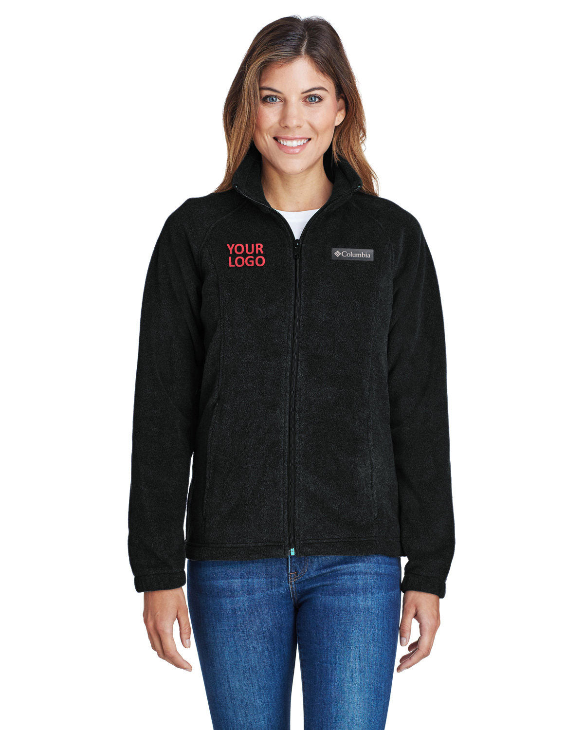 Columbia Black 6439 embroidered jackets for business