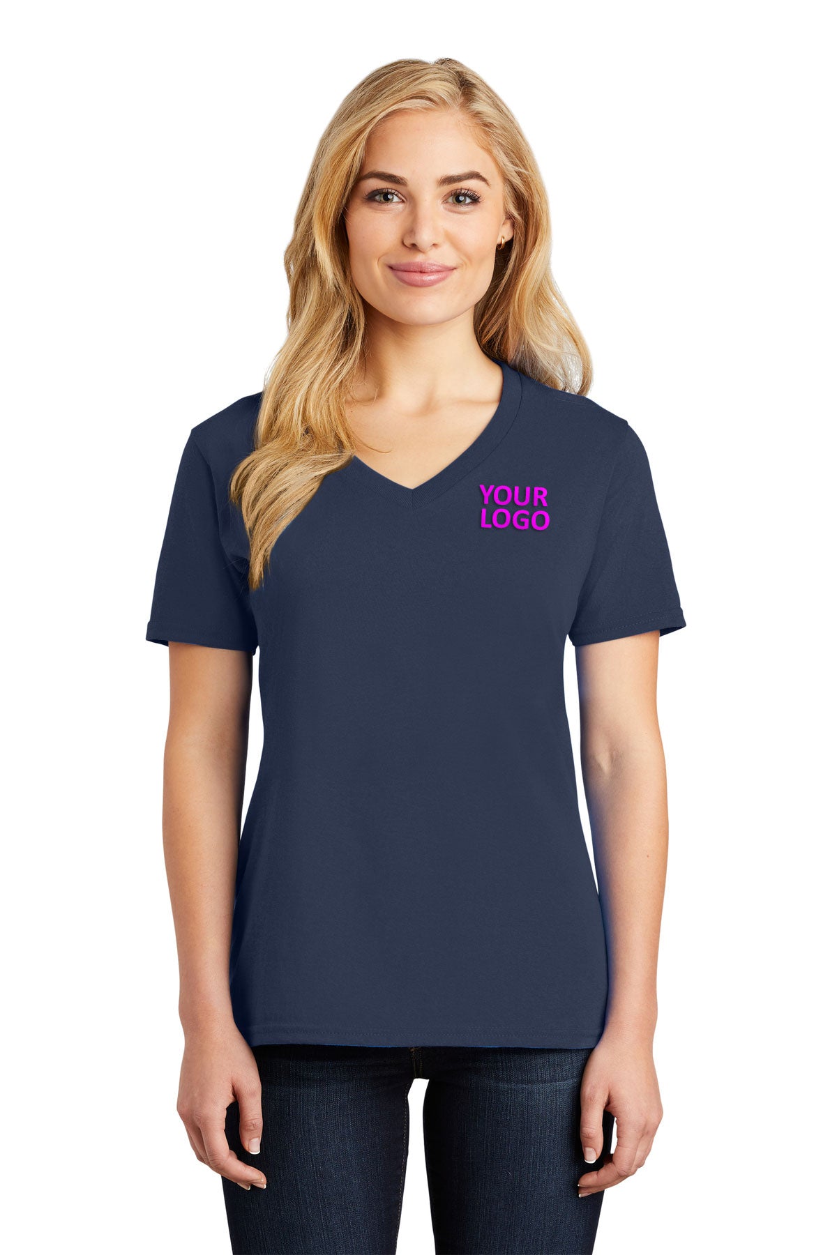 Port & Company Ladies Core Cotton V-Neck Tee