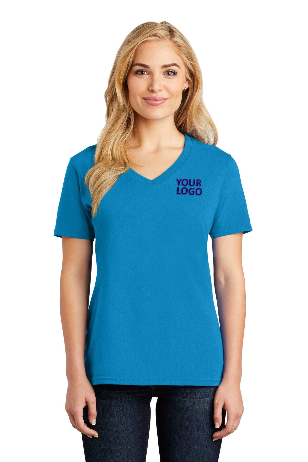 Port & Company Ladies Core Cotton V-Neck Tee