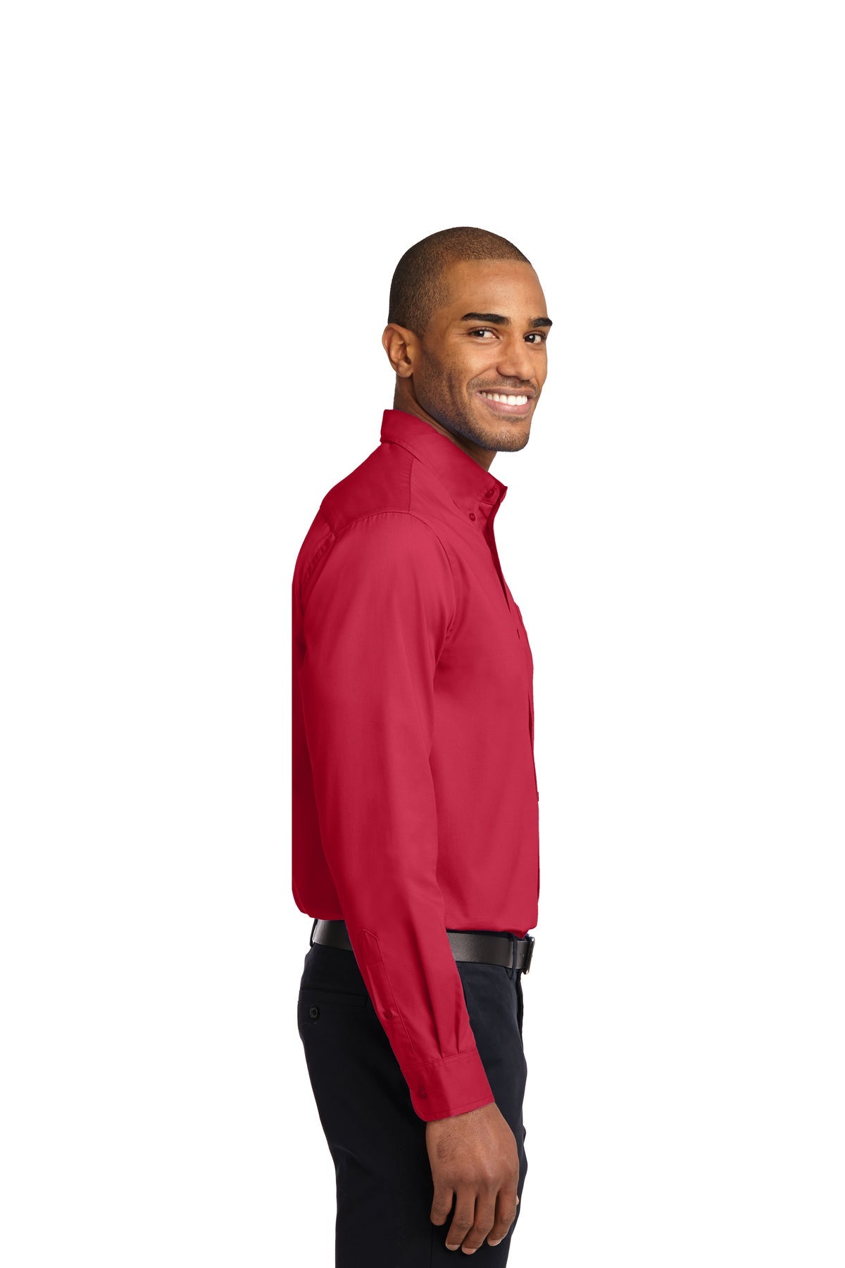 port authority_s608es _red/light stone_company_logo_button downs