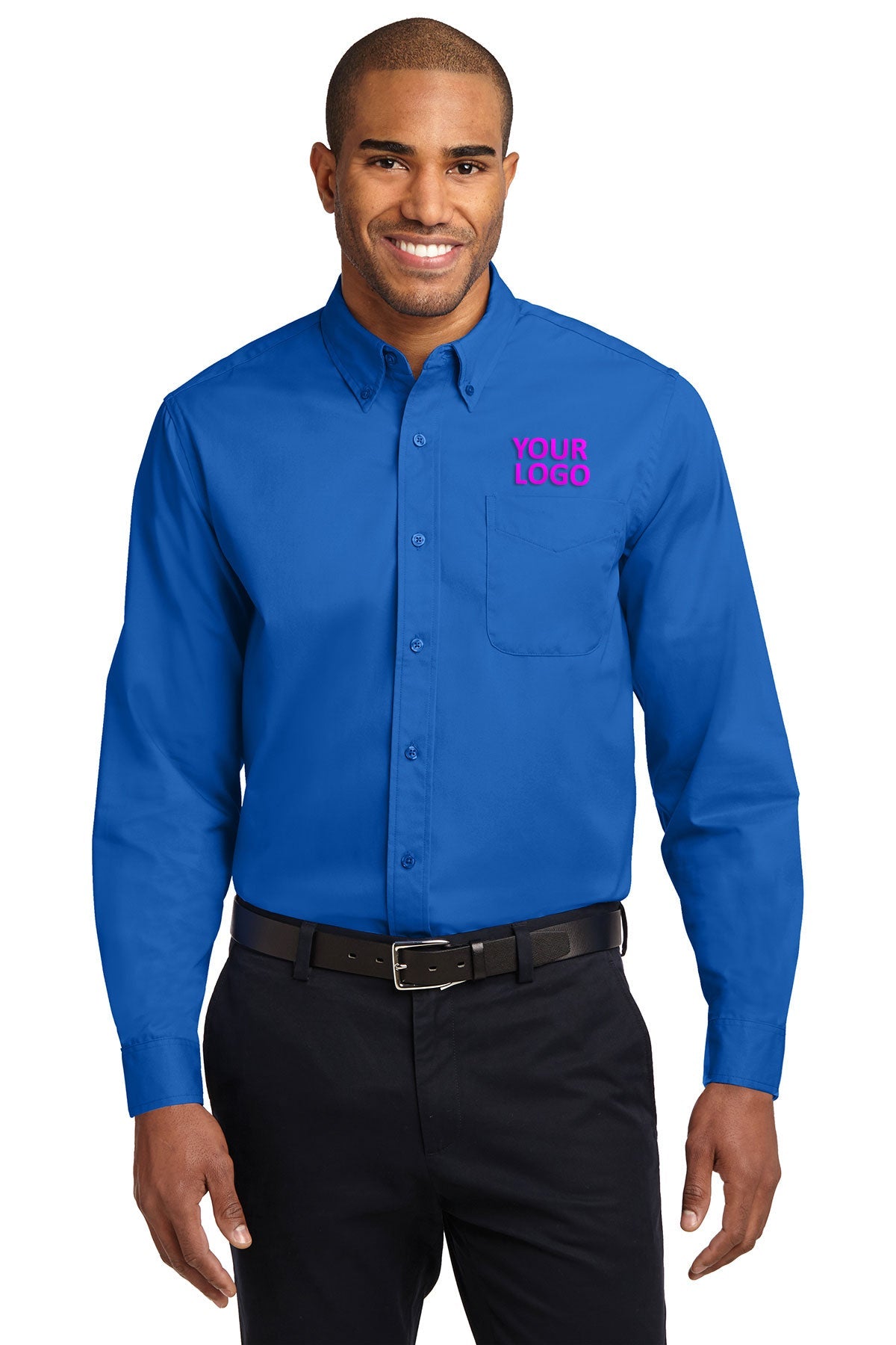 Port Authority Strong Blue S608ES order embroidered polo shirts