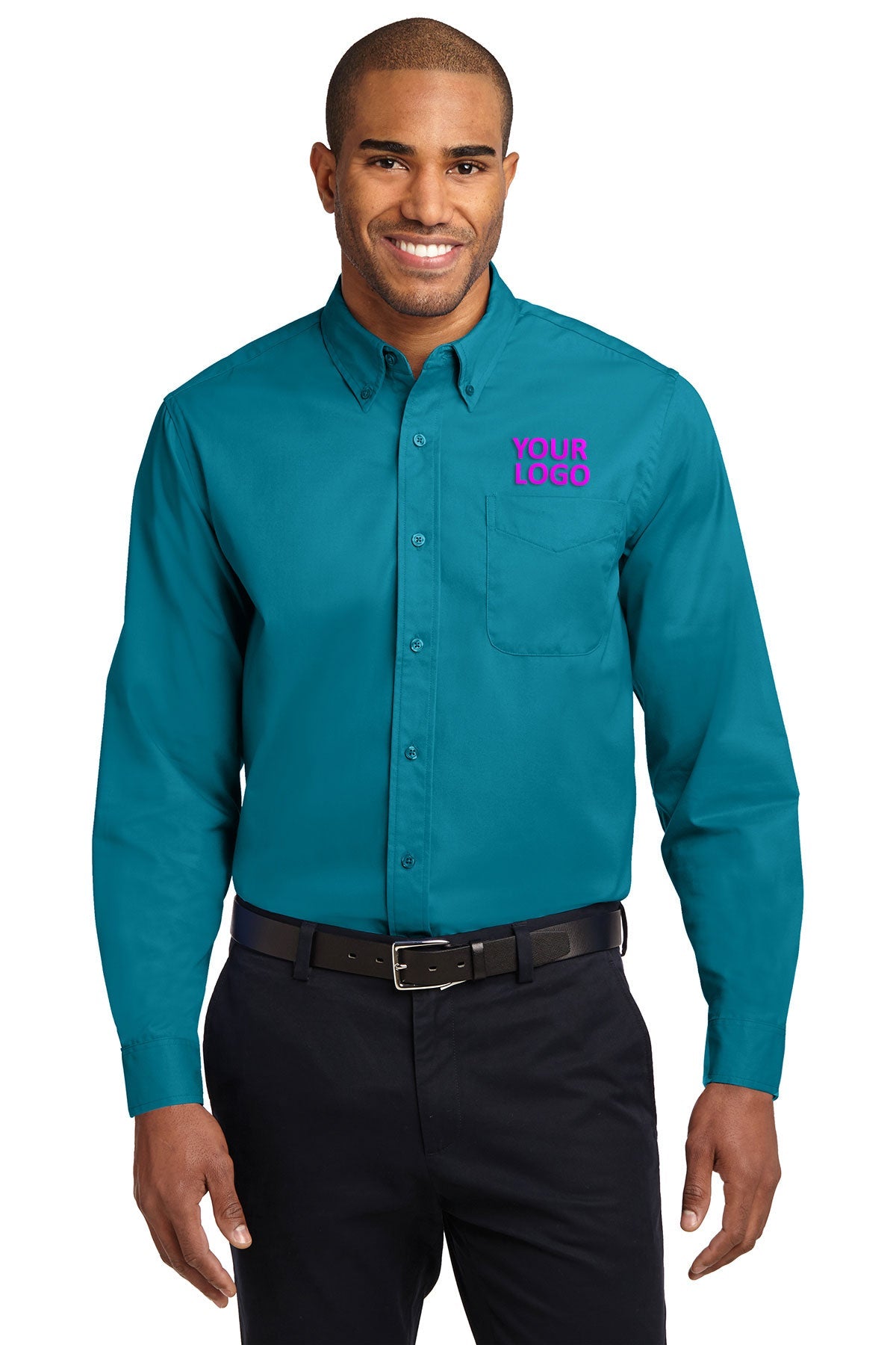 Port Authority Teal Green S608ES order embroidered polo shirts