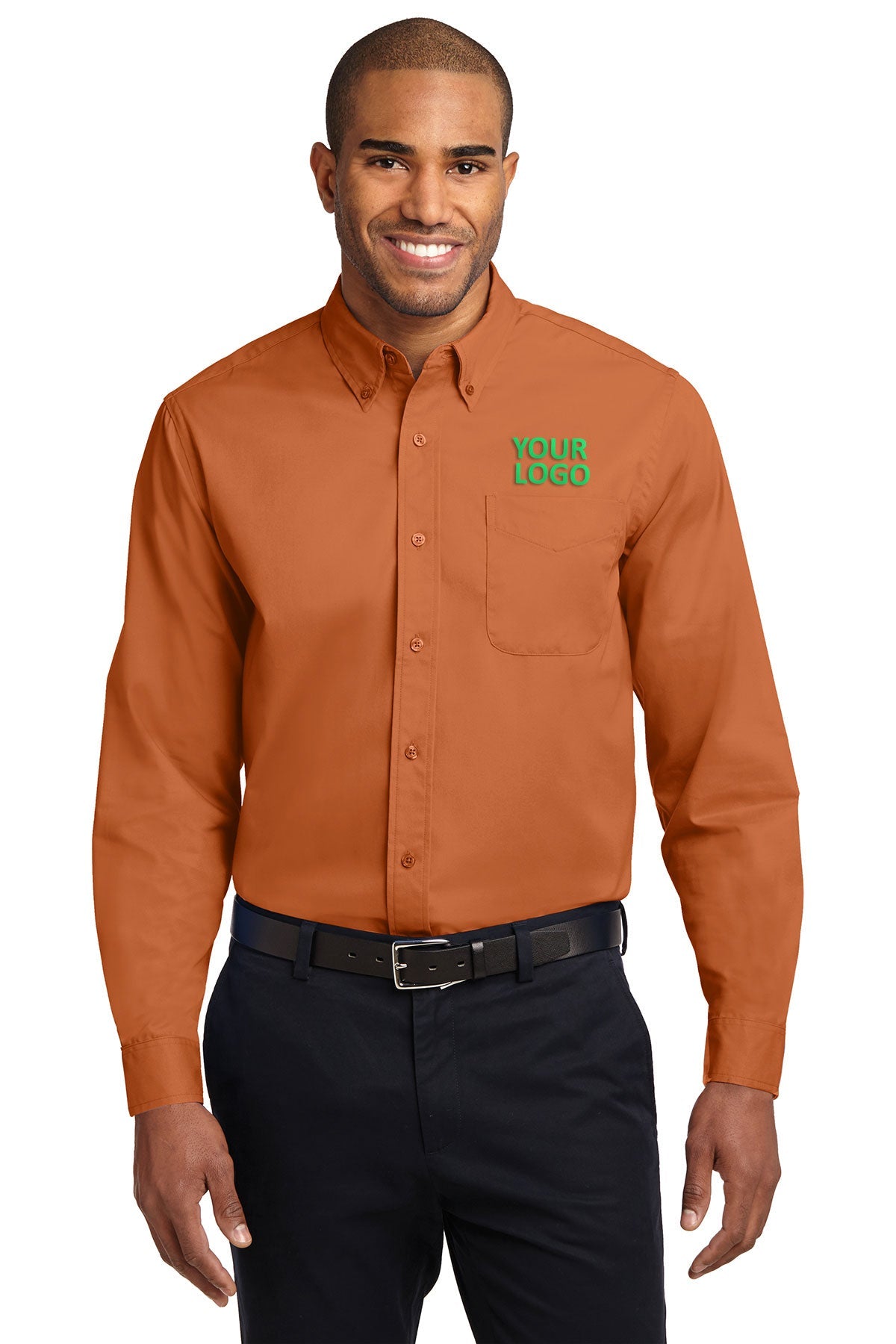 Port Authority Texas Orange/Light Stone S608ES order embroidered polo shirts
