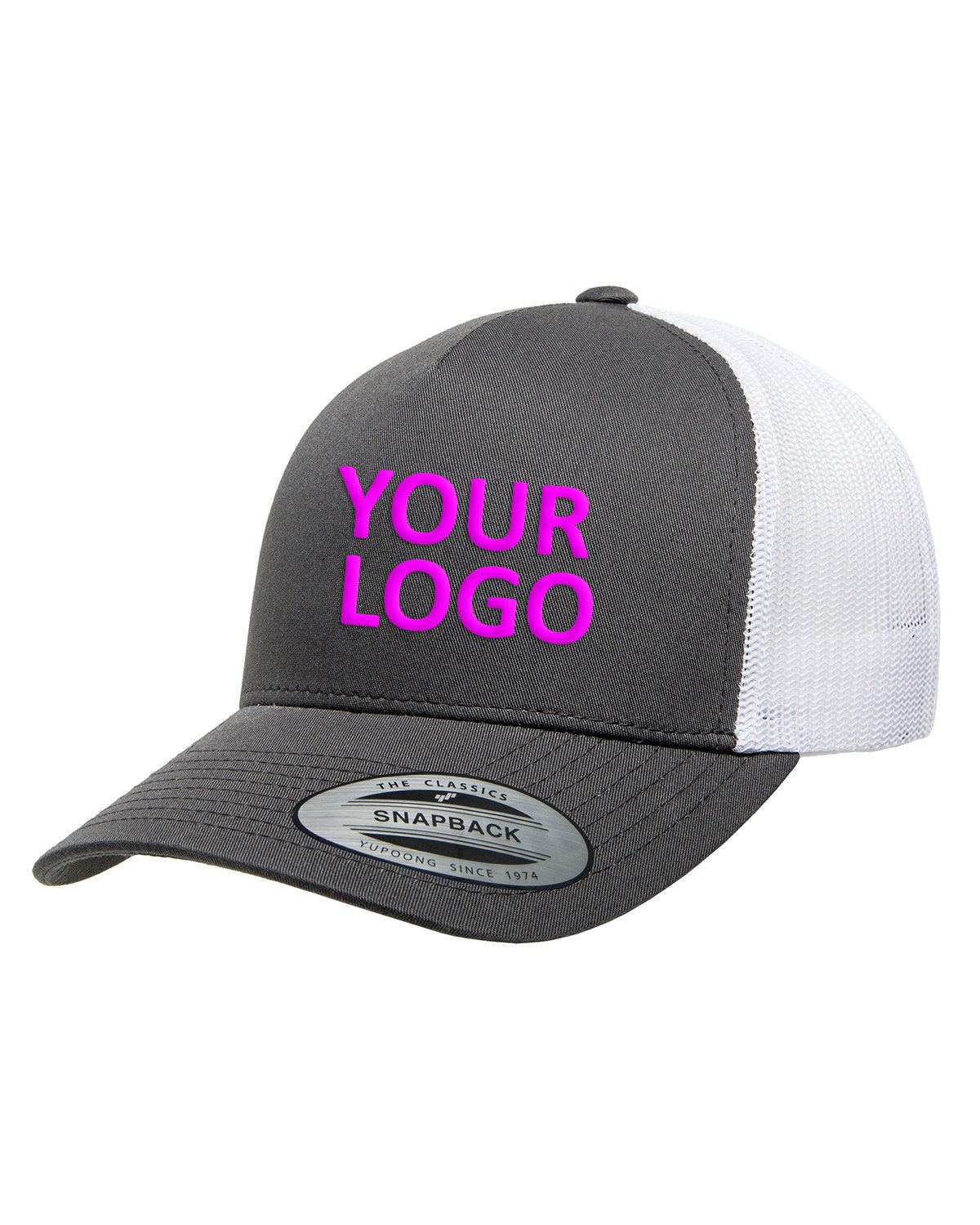 Yupoong Adult 5-Panel Retro Trucker Cap 6506 CHARCOAL/ WHITE