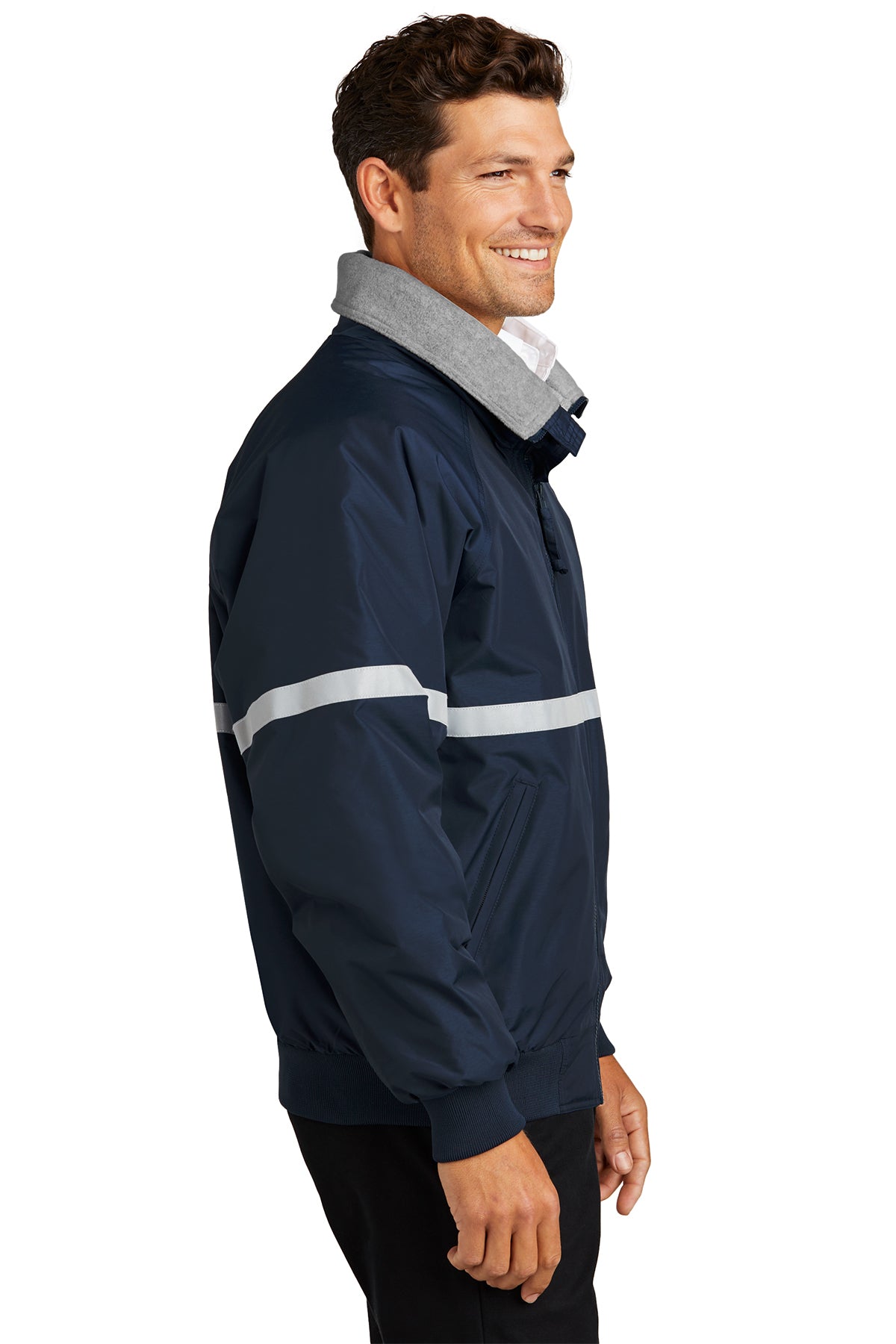 port authority_j754r _true navy/ grey heather/ reflective_company_logo_jackets