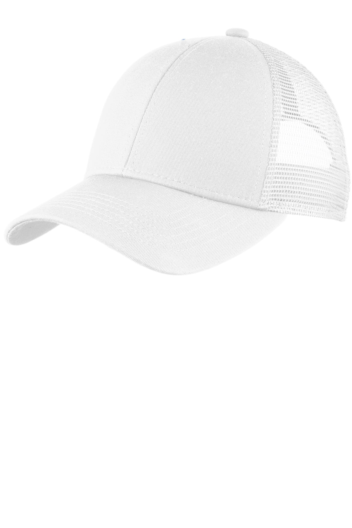 Port Authority Adjustable Mesh Back Branded Caps, White