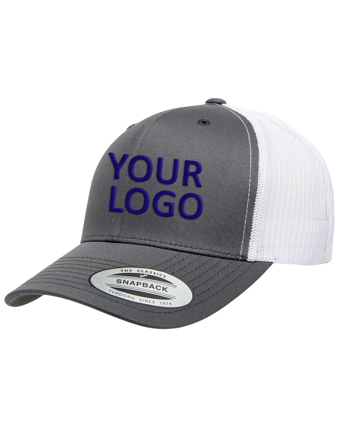 Yupoong Adult Retro Trucker Cap 6606 CHARCOAL/ WHITE