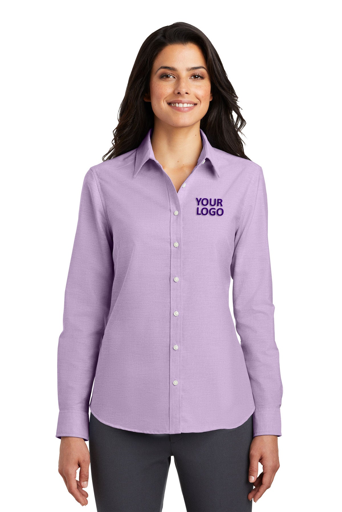 Port Authority Soft Purple L658 company logo shirts